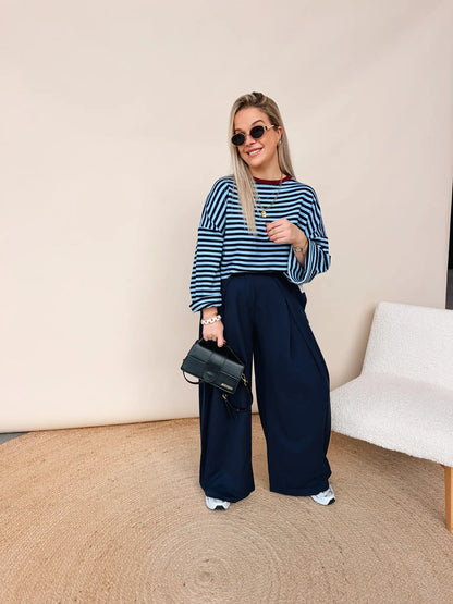 Isabelle Striped Shirt Blauw/Bordeaux