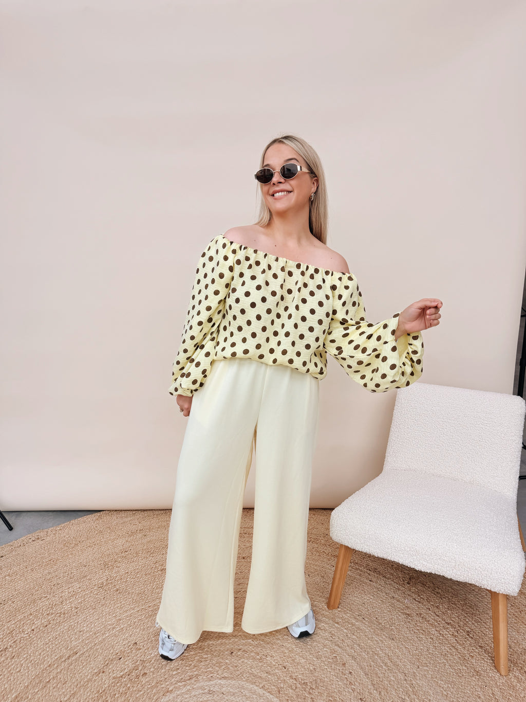 Claire Dot Top Geel