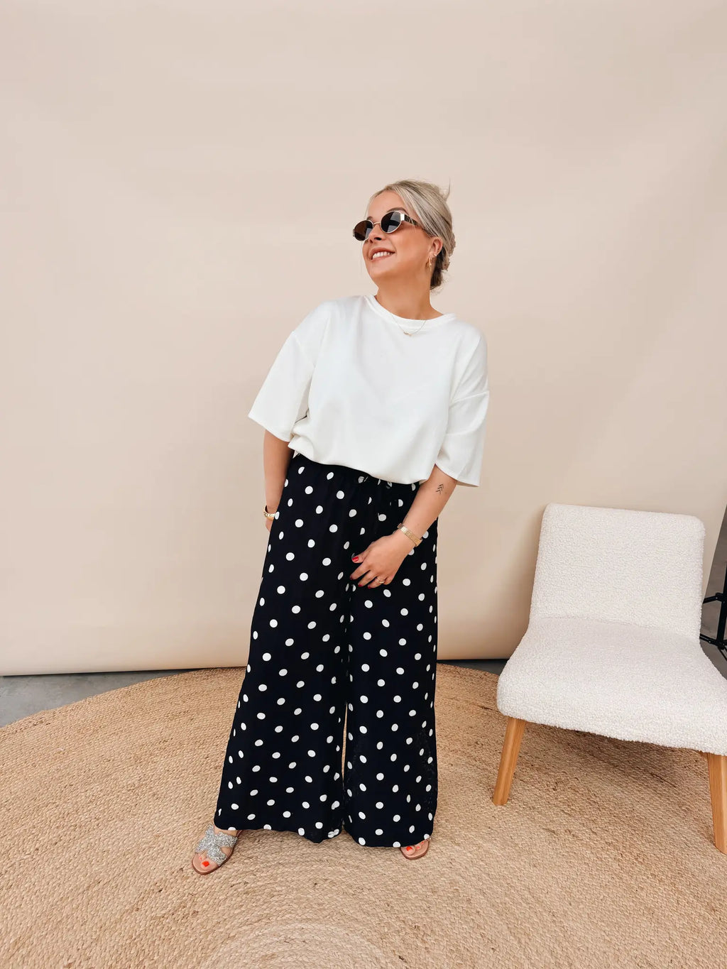 Celeste Dot Pantalon Zwart