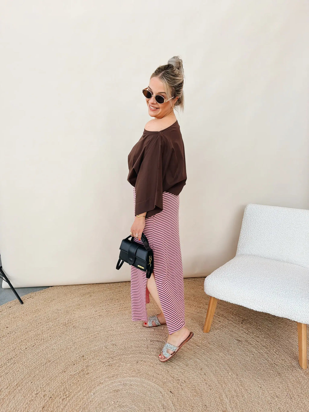 Preza Striped Rok Roze