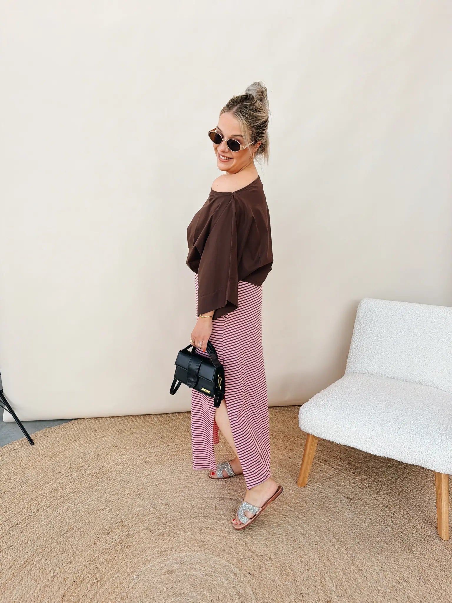 Preza Striped Rok Roze