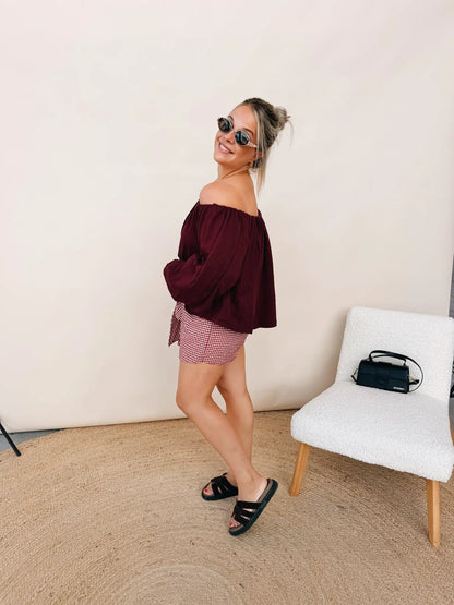 Madeleine Top Bordeaux
