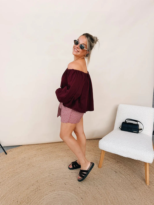 Madeleine Top Bordeaux