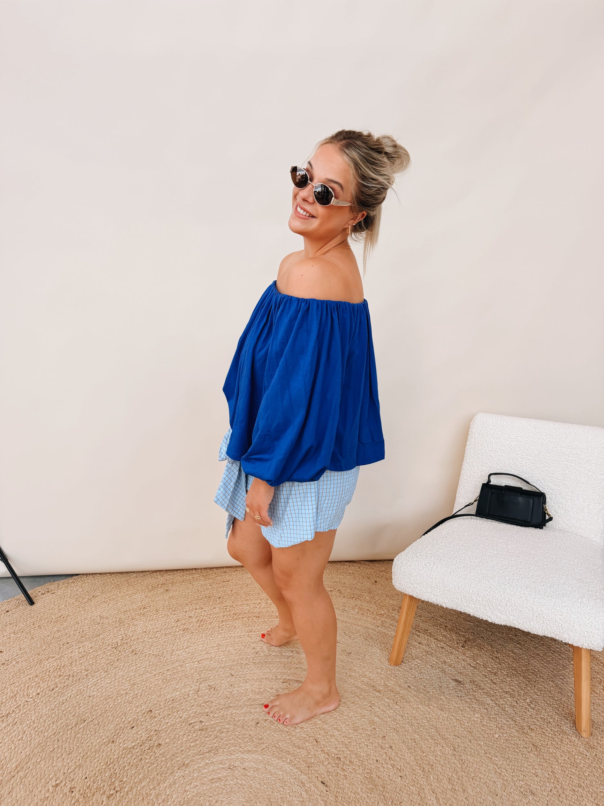 Linne Skort Blauw
