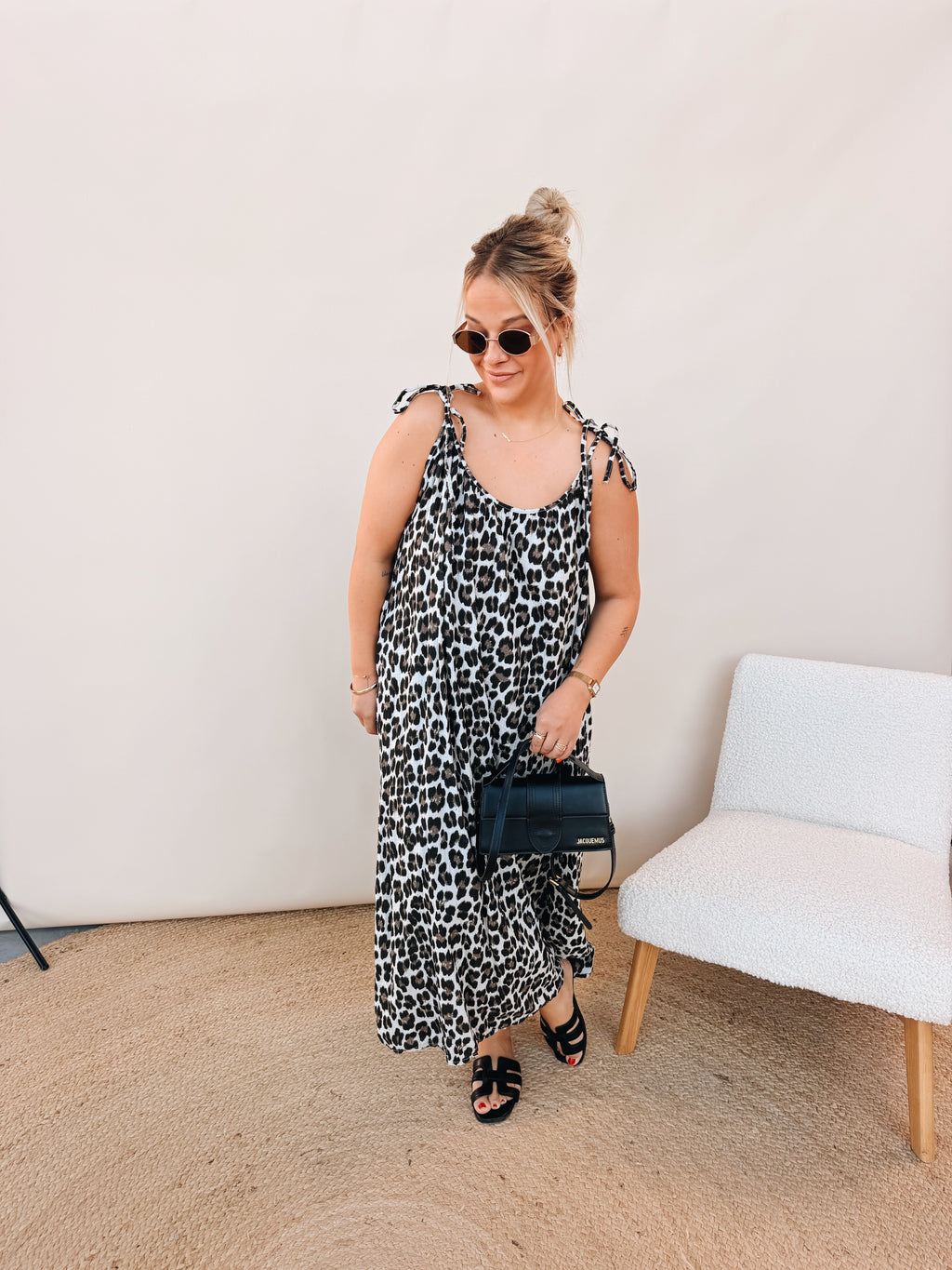 Roos Leopard Jurk Zwart