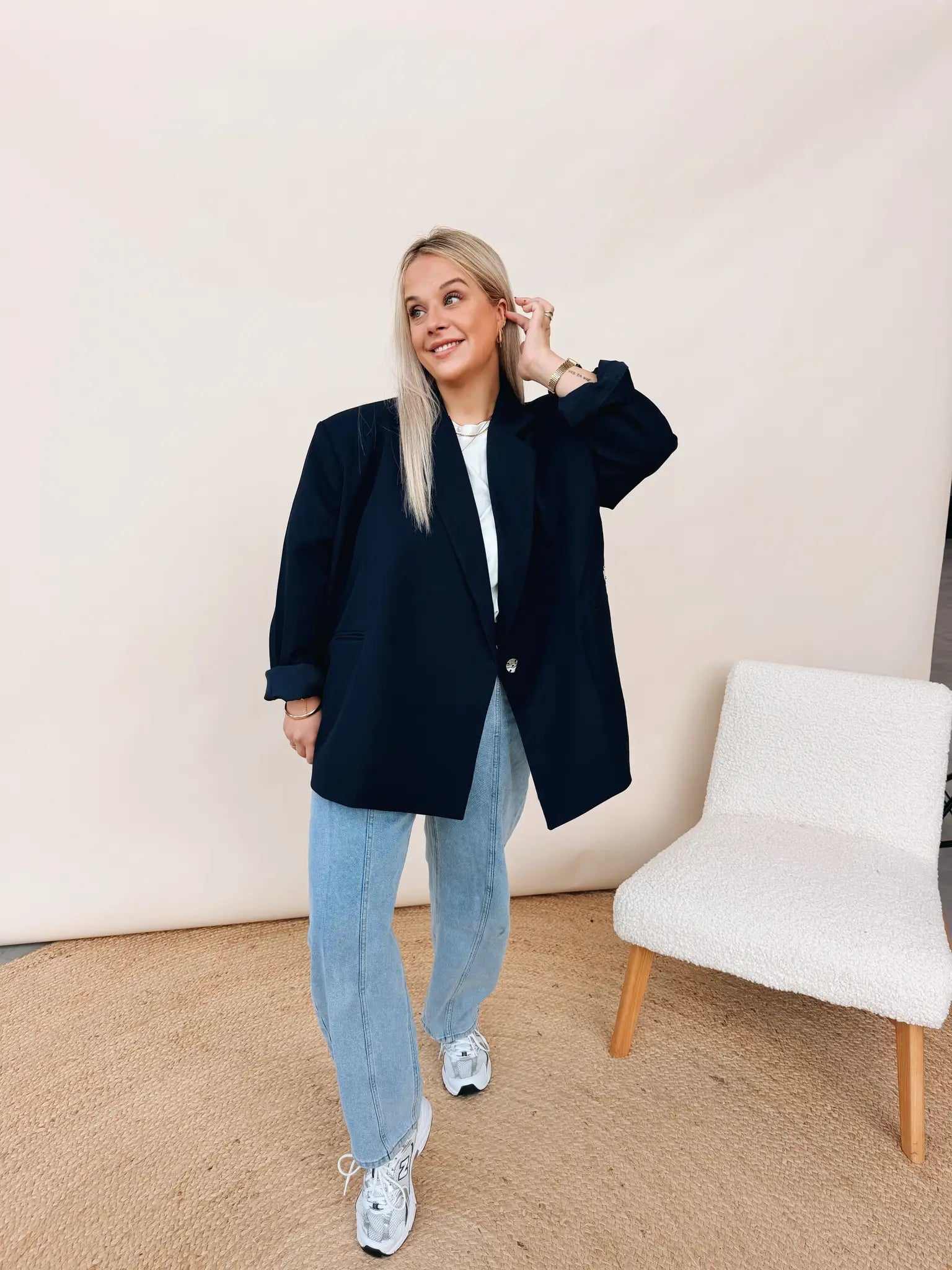 Jasmijn Oversized Blazer Navy