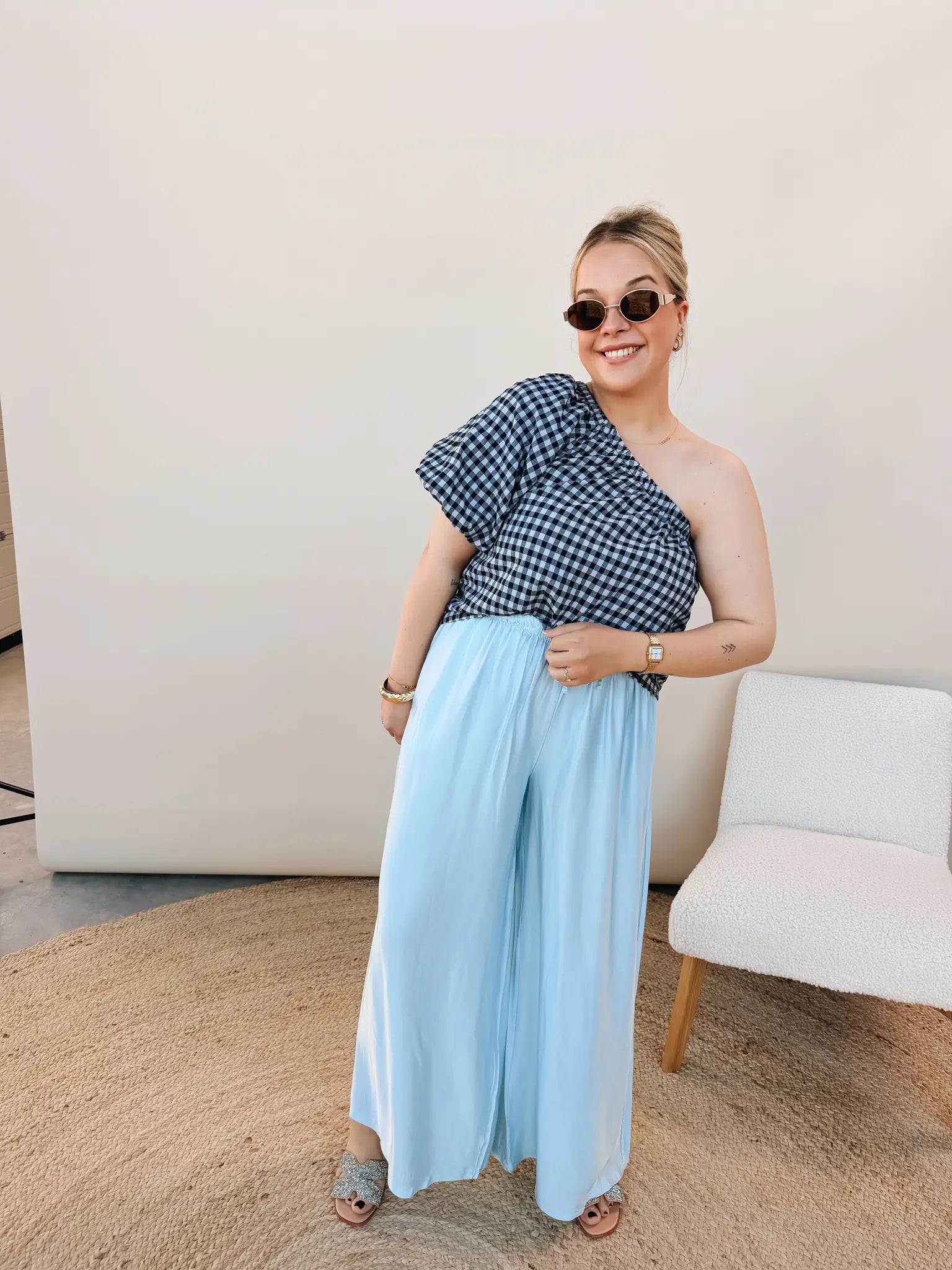 Marieke Off-Shoulder Top Marineblauw