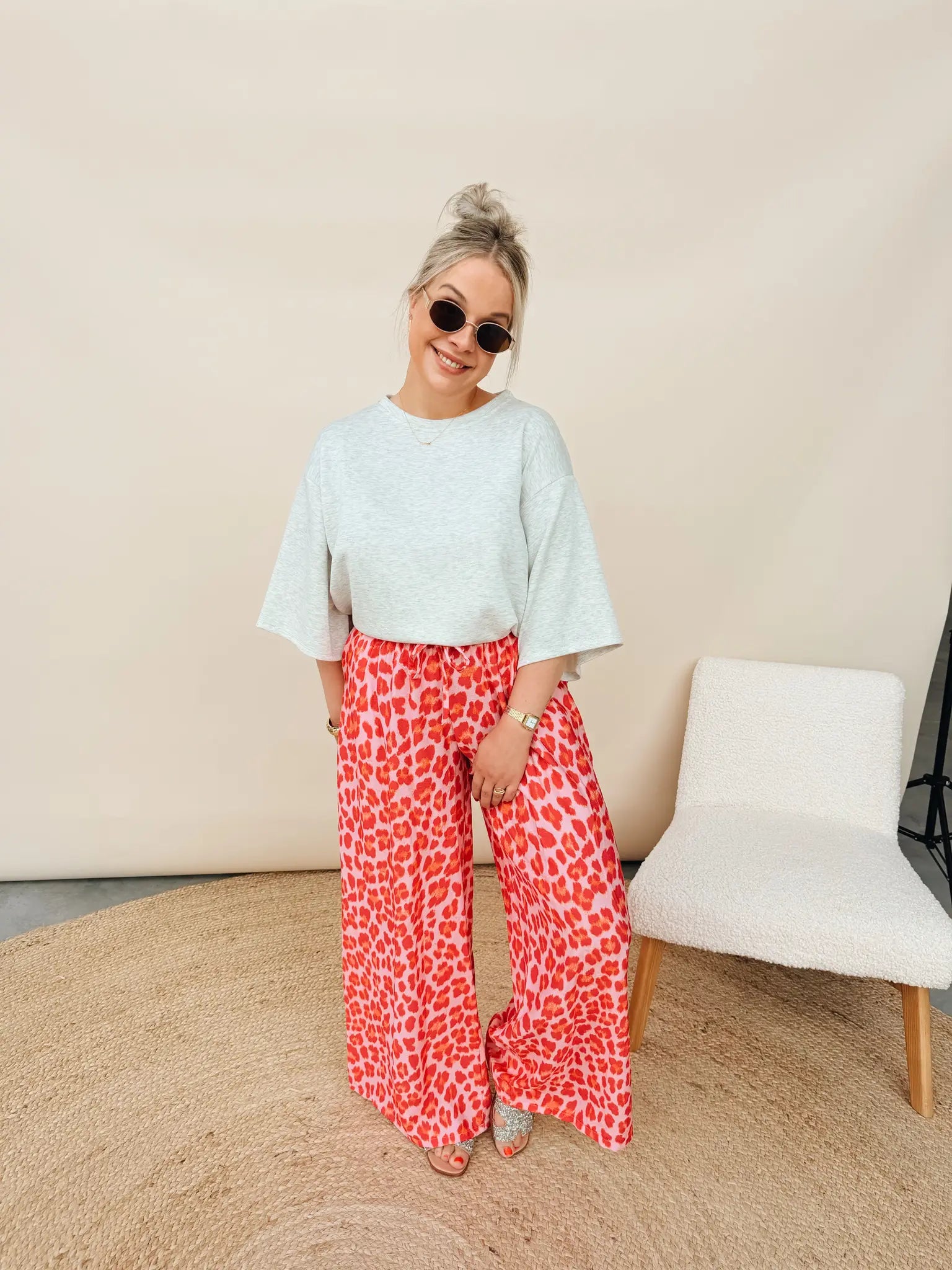 Valerie Leopard Pantalon Fuchsia