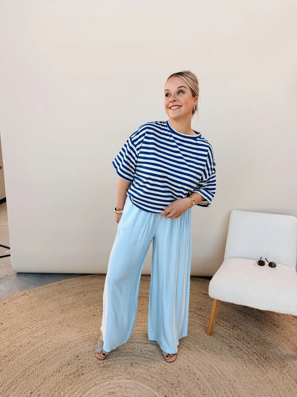 Holly Striped Shirt Kobaltblauw
