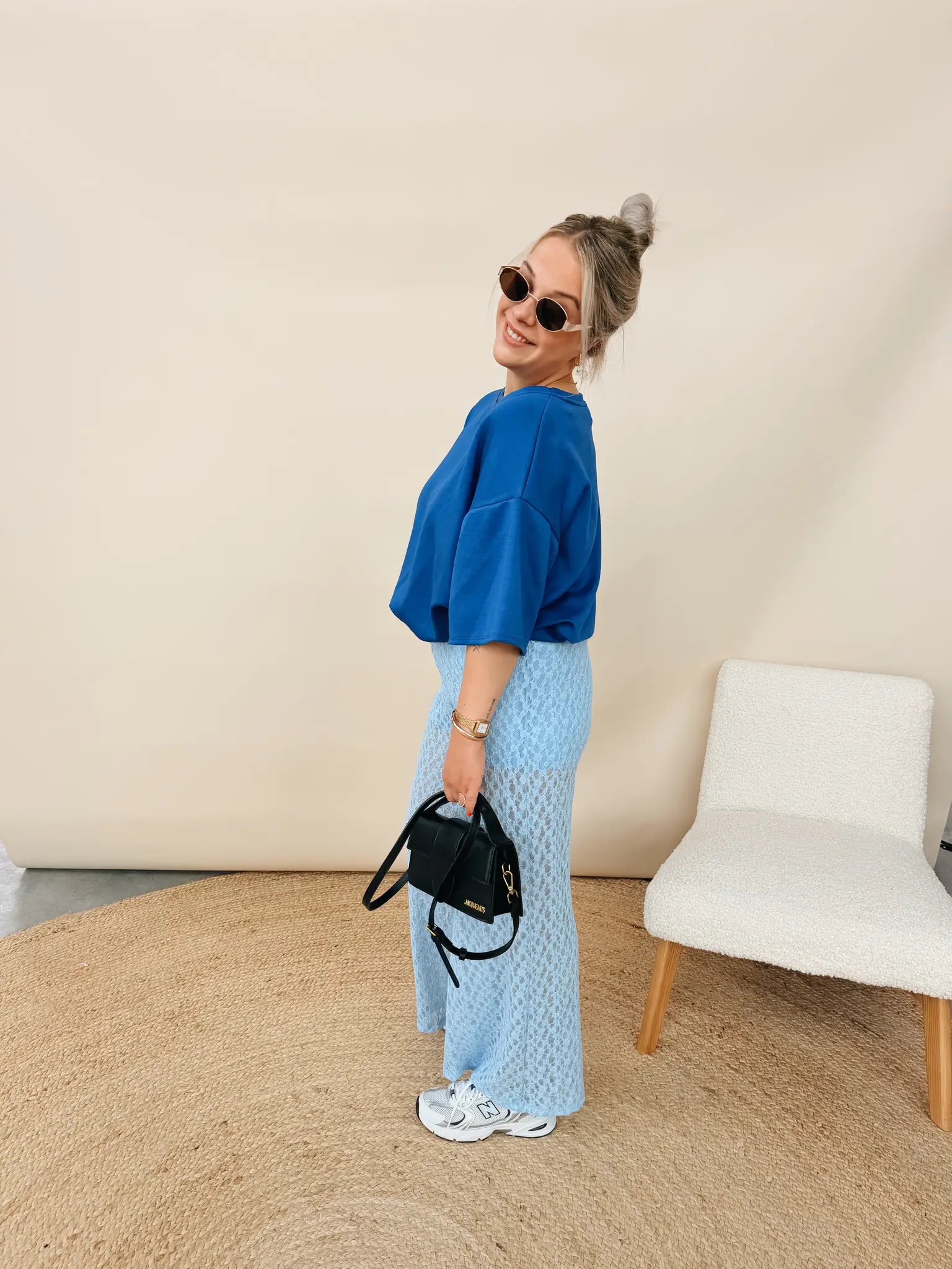 Sable Lace Pantalon Babyblauw
