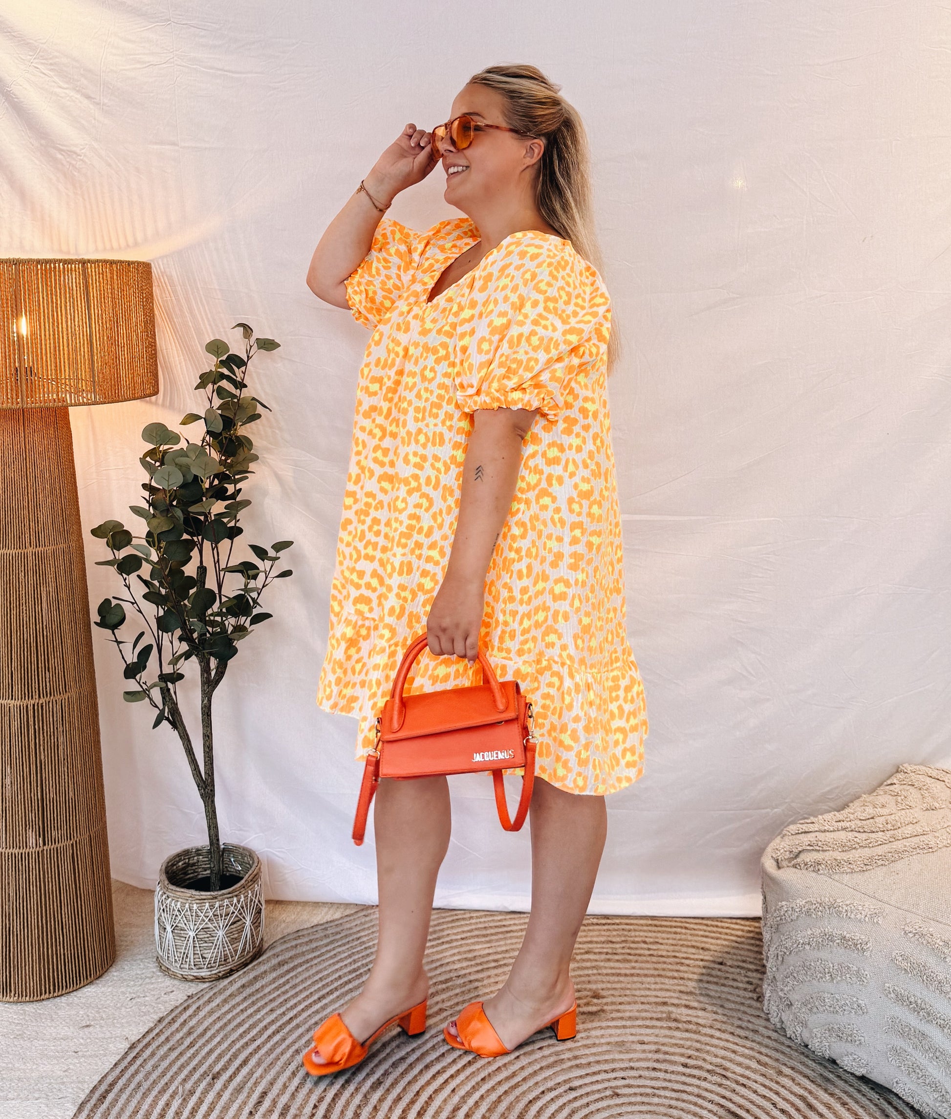 Renée Leopard Jurk Oranje/Geel