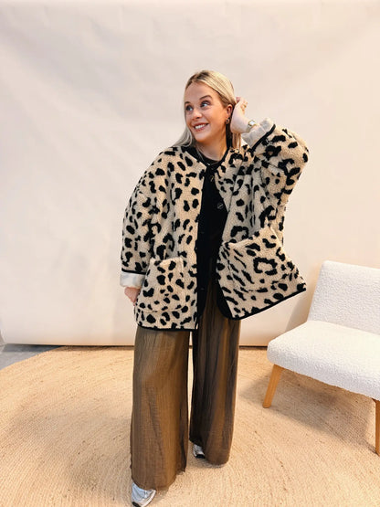 Cato Leopard Jacket Beige