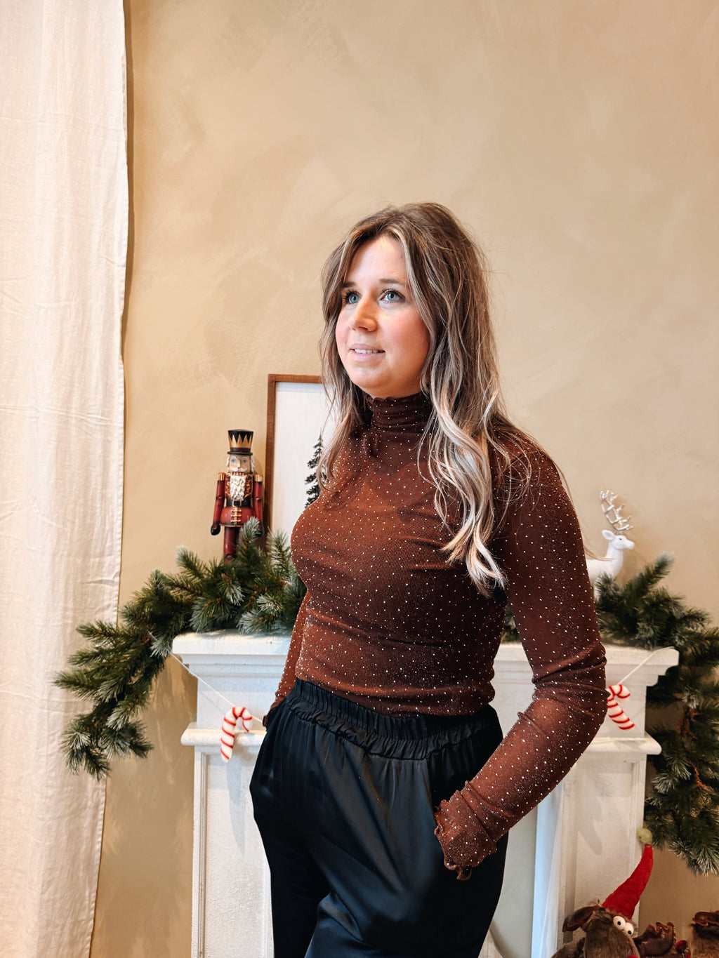 Sien Strass Top Choco