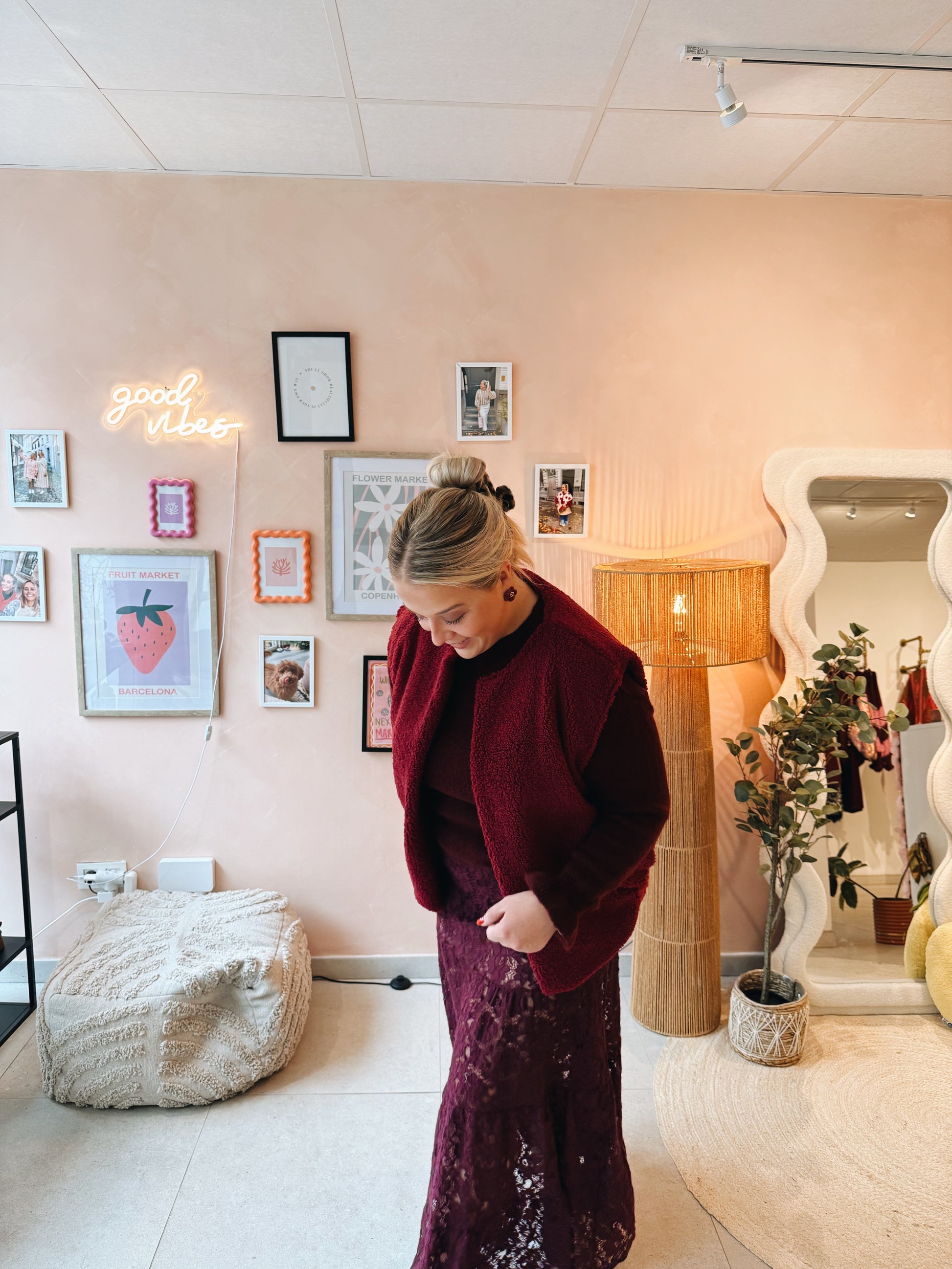 Louise Teddy Jacket Bordeaux