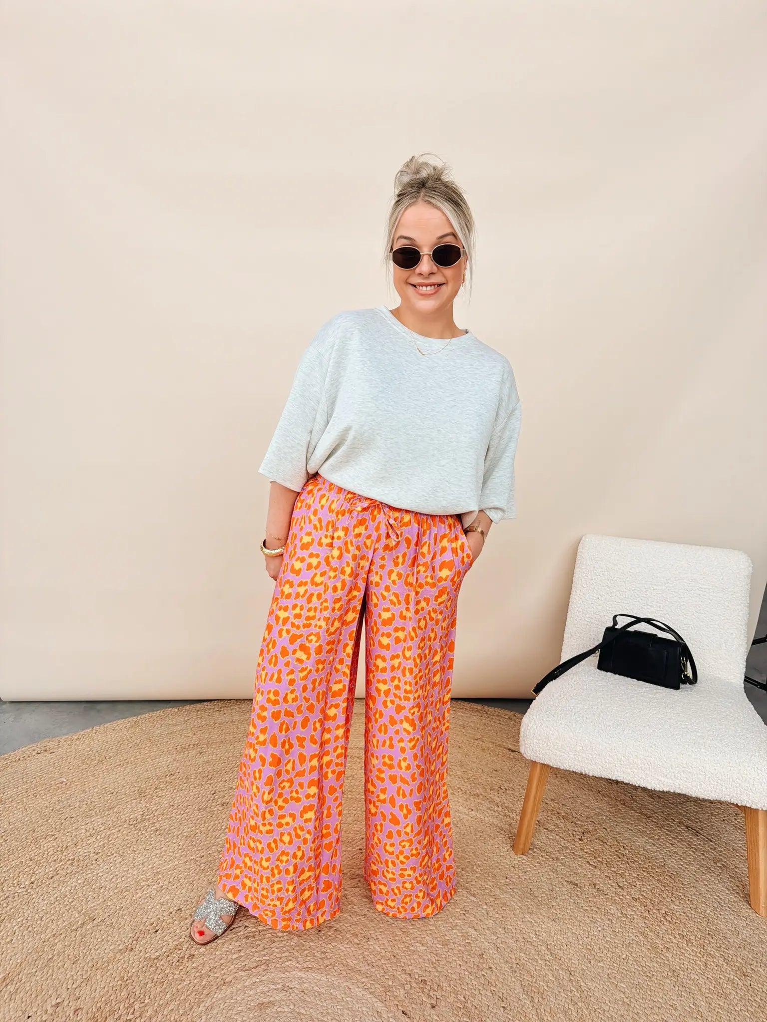 Valerie Leopard Pantalon Violet