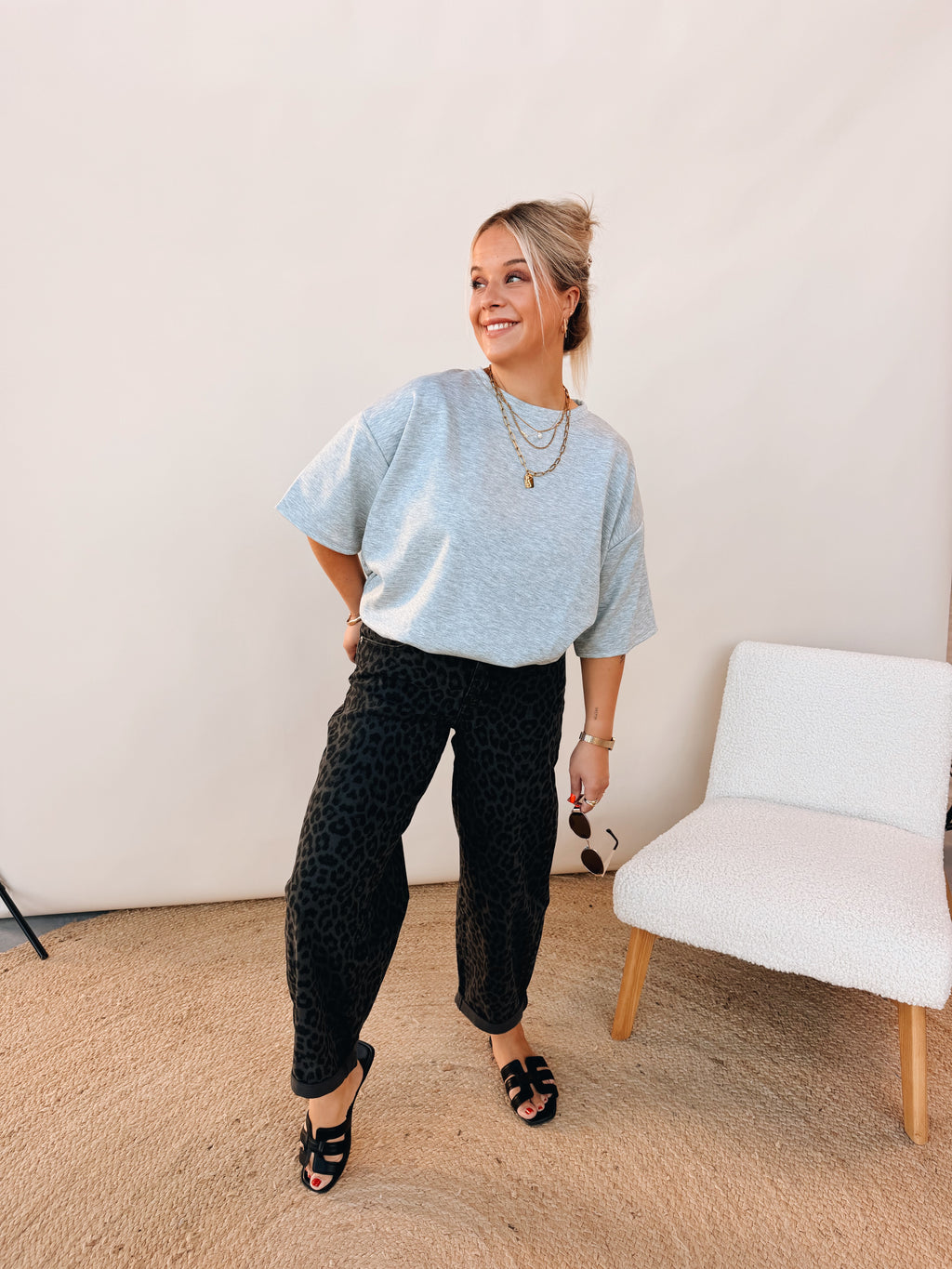 Manon Leopard Balloon Jeans