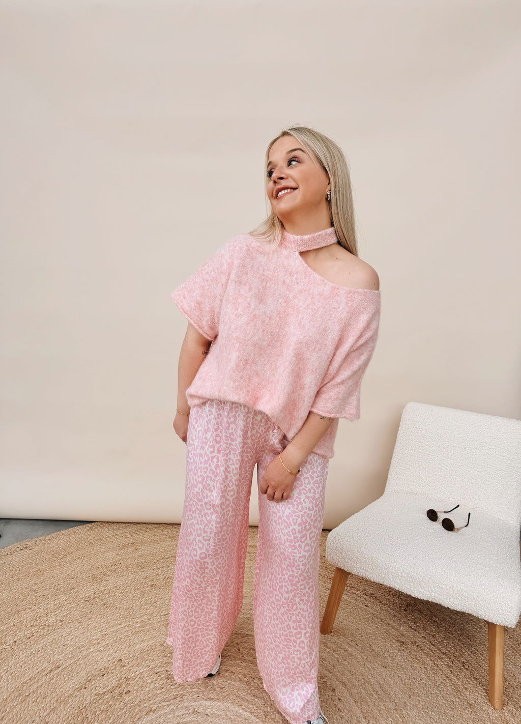 Babs Leopard Pantalon Roze