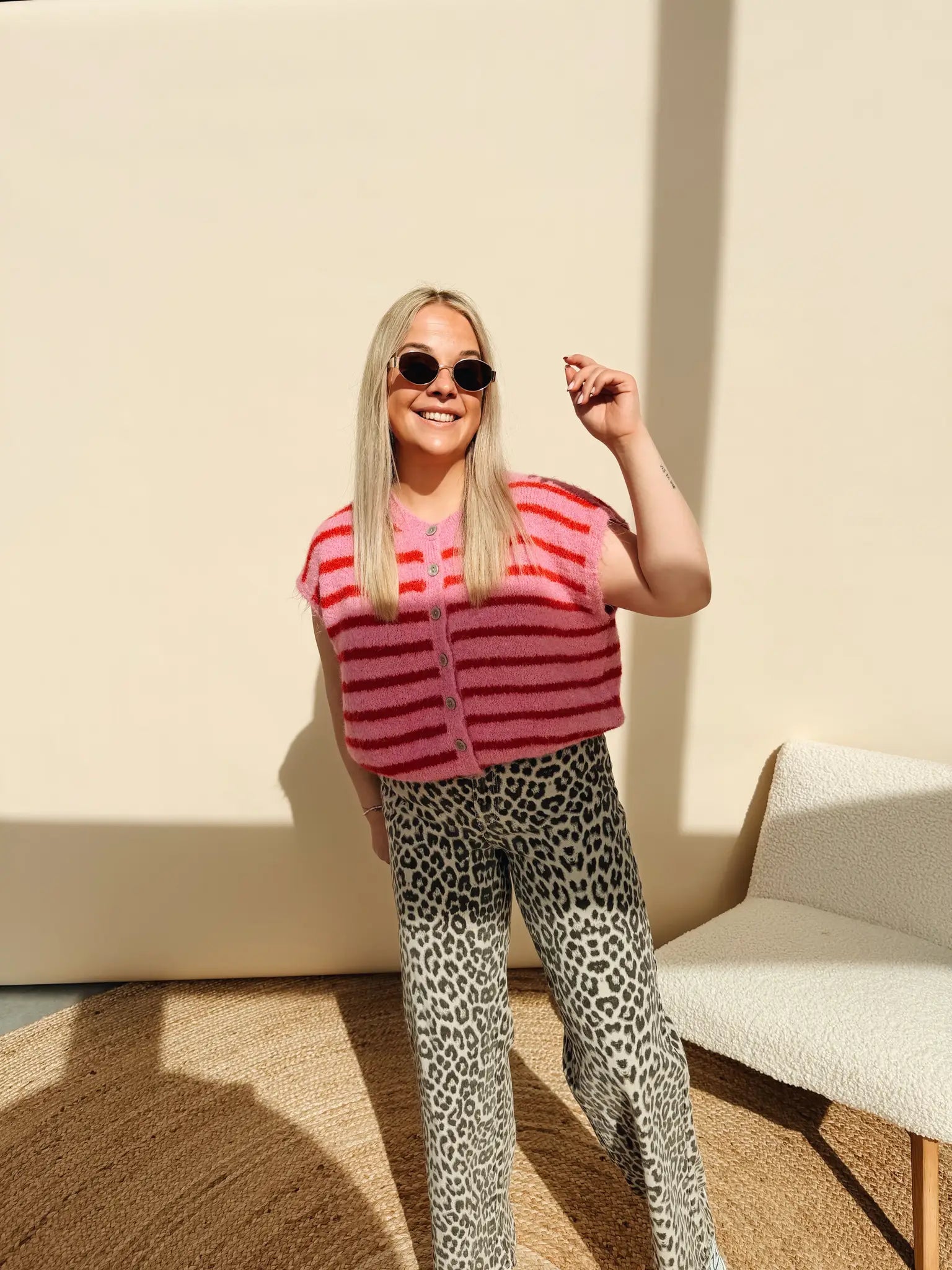 Lynn Leopard Jeans Straight Leg