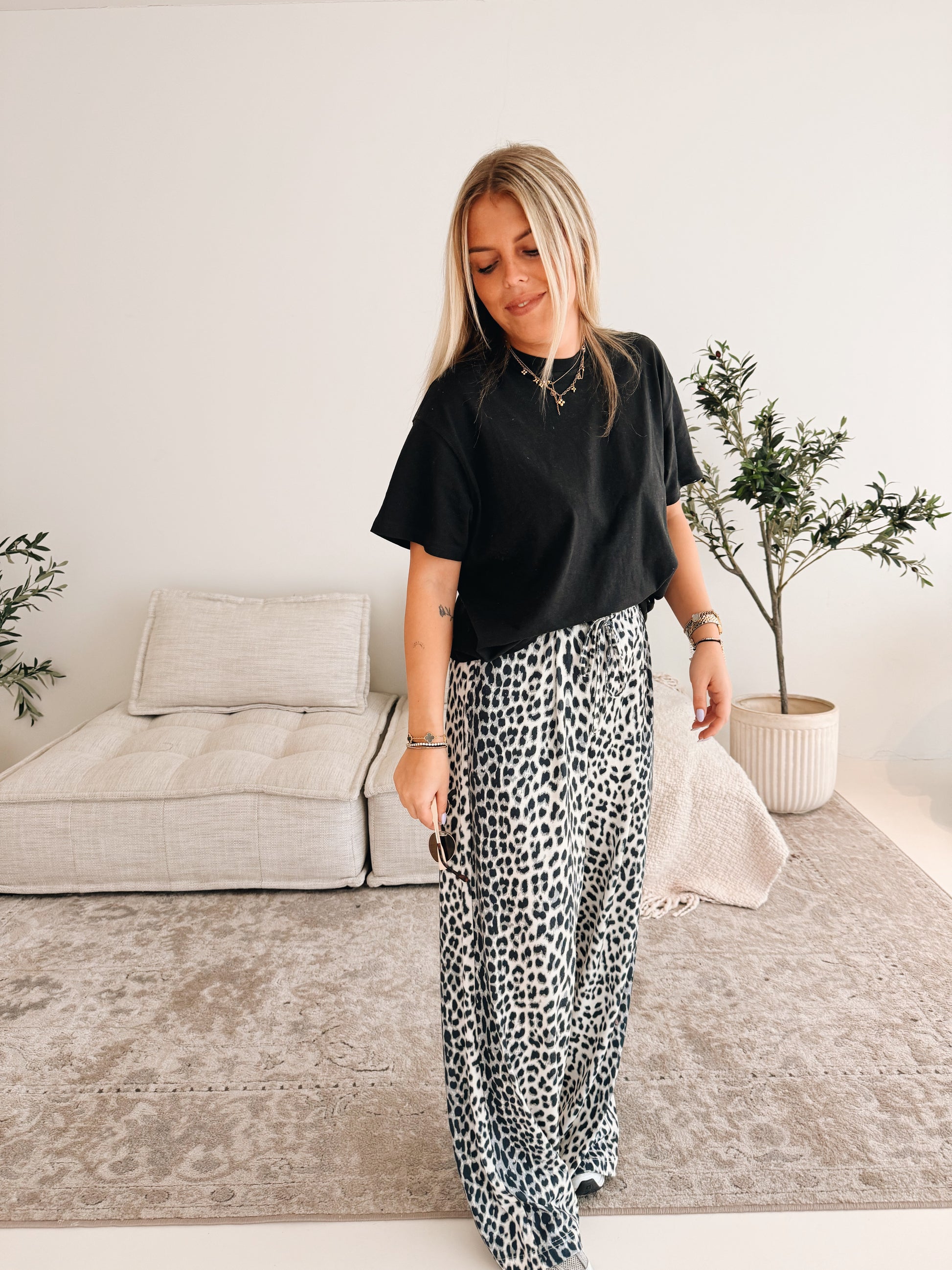 Léonore Leopard Pantalon