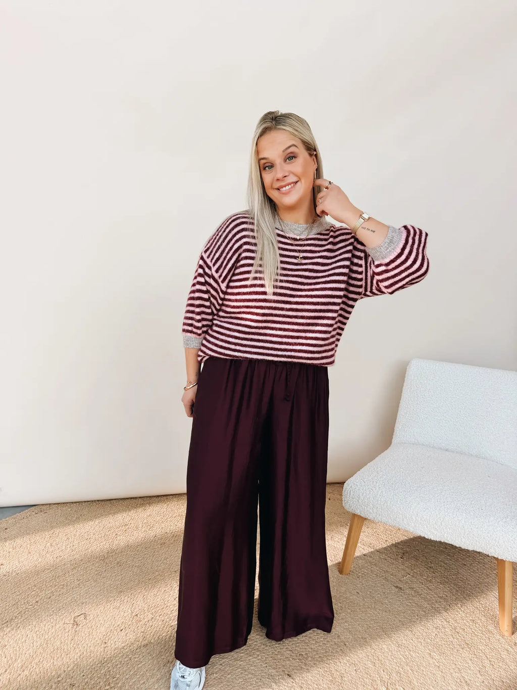 Flore Knit Bordeaux/Rose