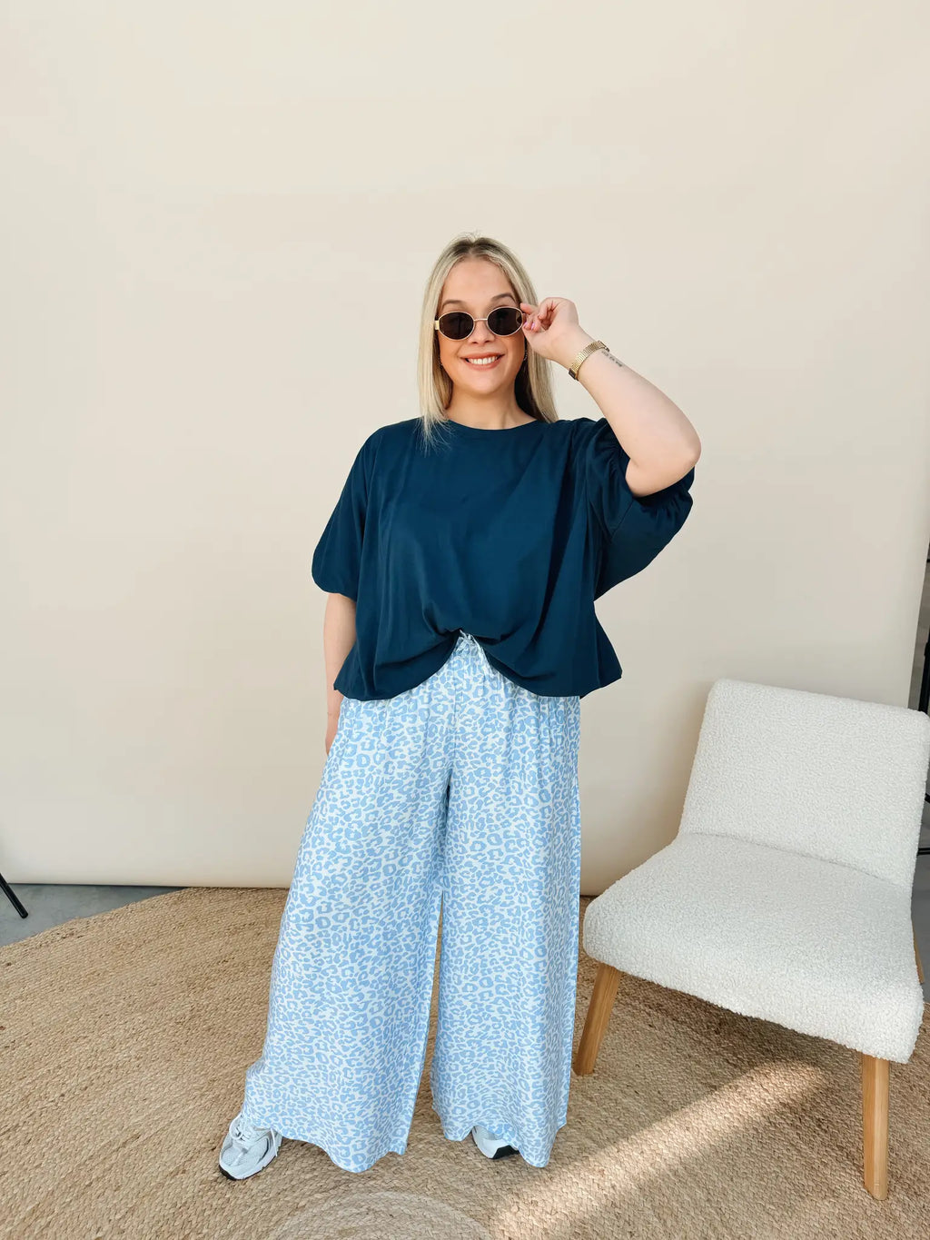 Lenna Top Marineblauw