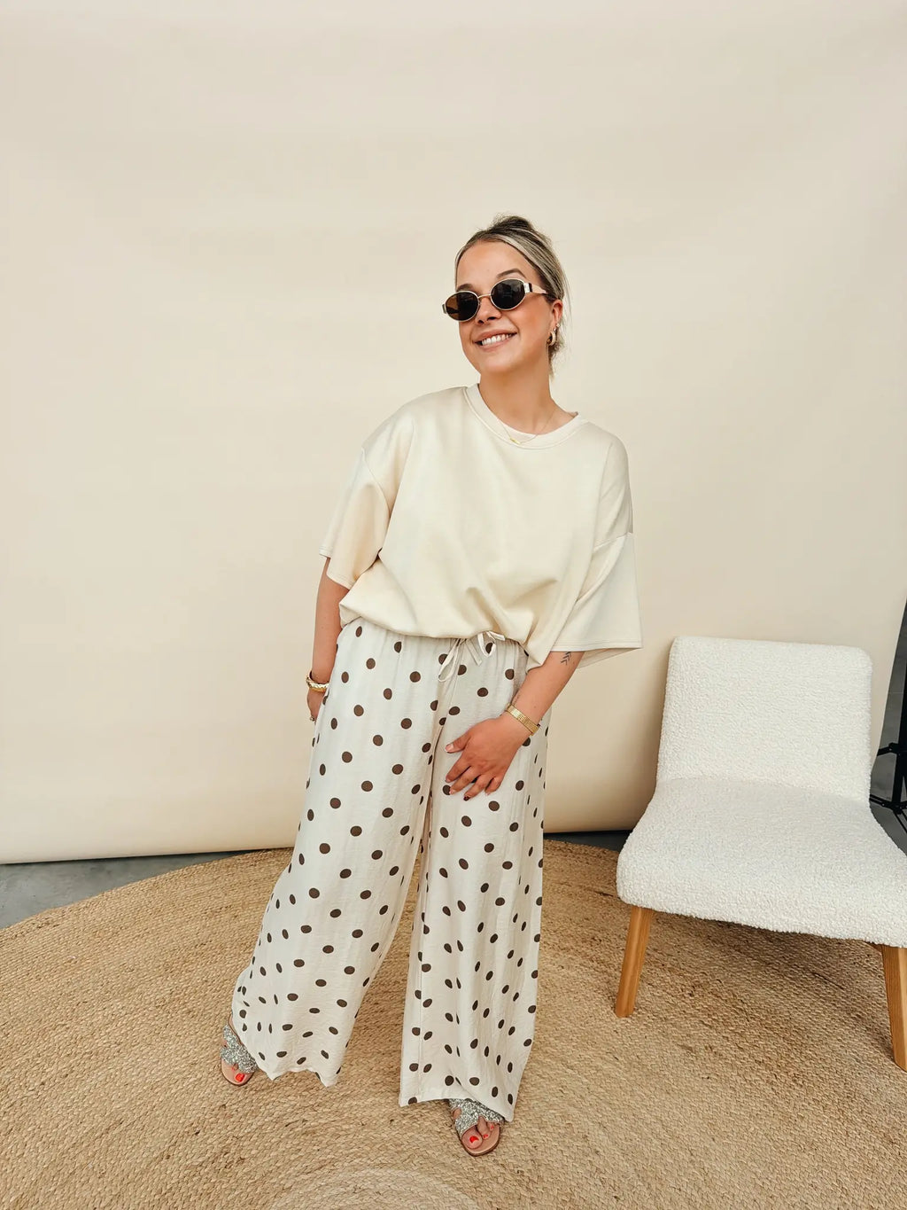 Celeste Dot Pantalon Beige