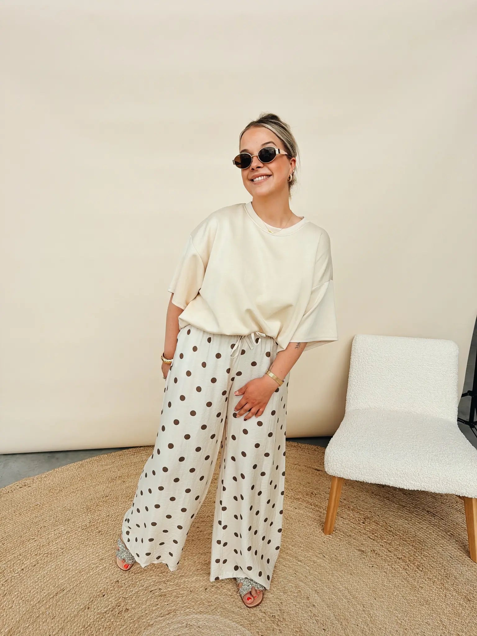 Celeste Dot Pantalon Beige
