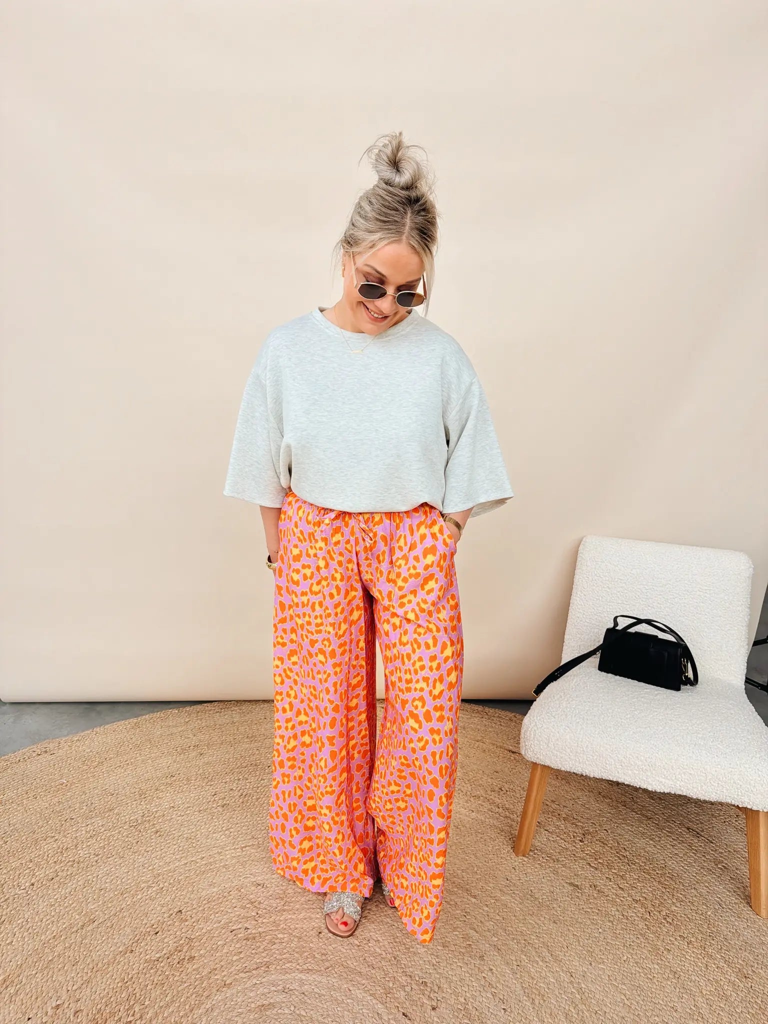 Valerie Leopard Pantalon Violet