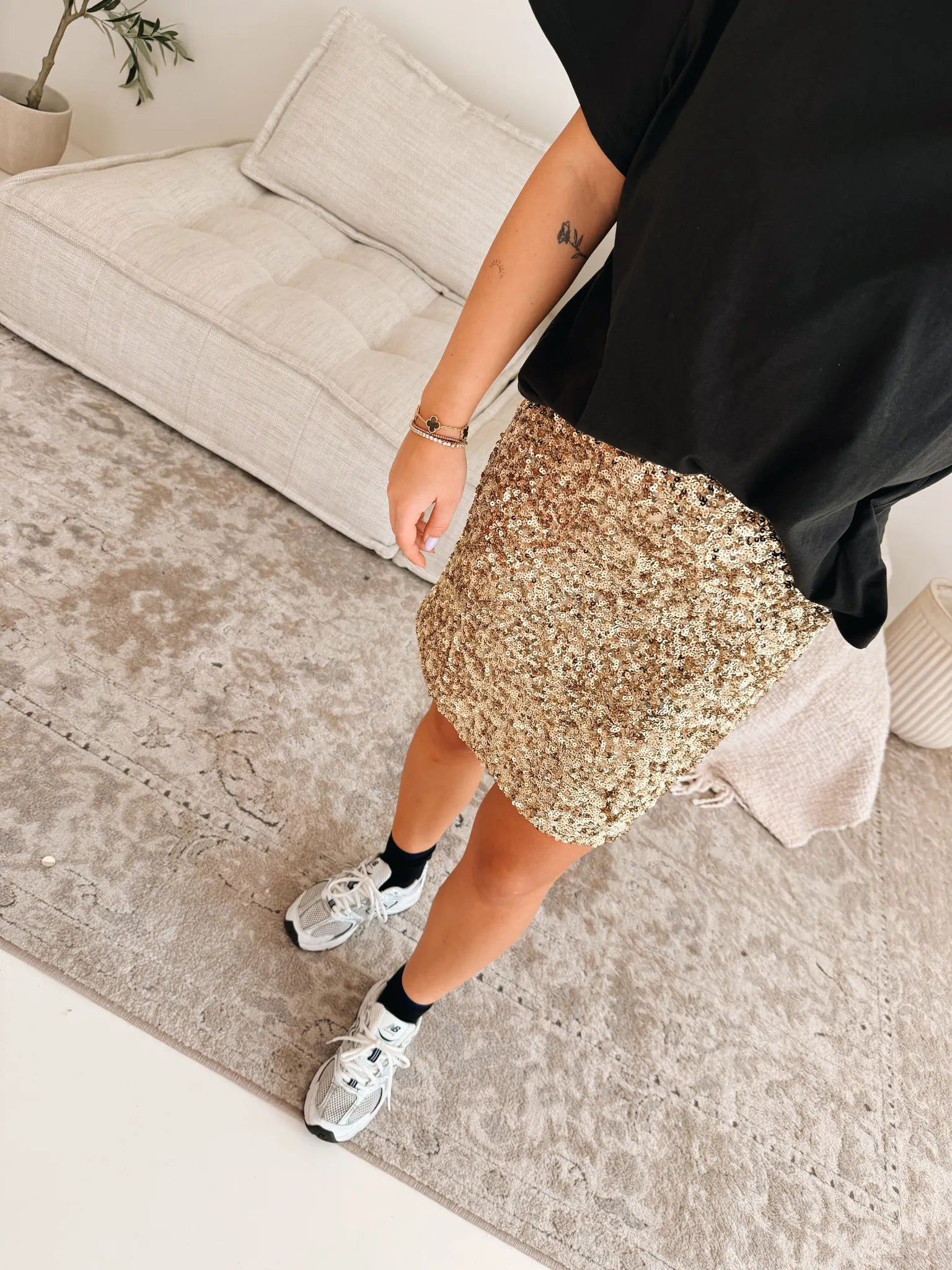 Olga Paillette Rok Golden