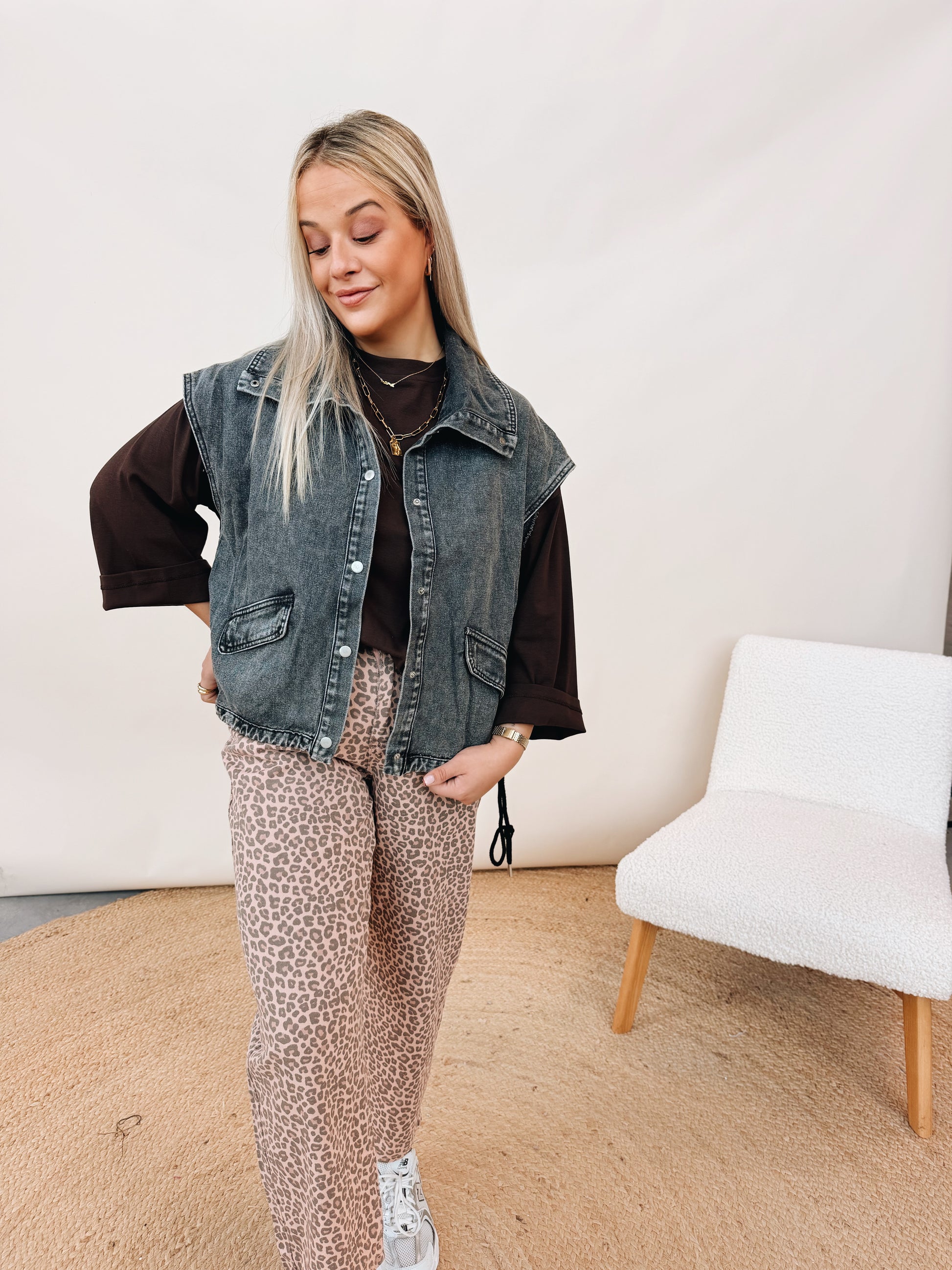 Lucie Jeans Jacket Grijs/Zwart