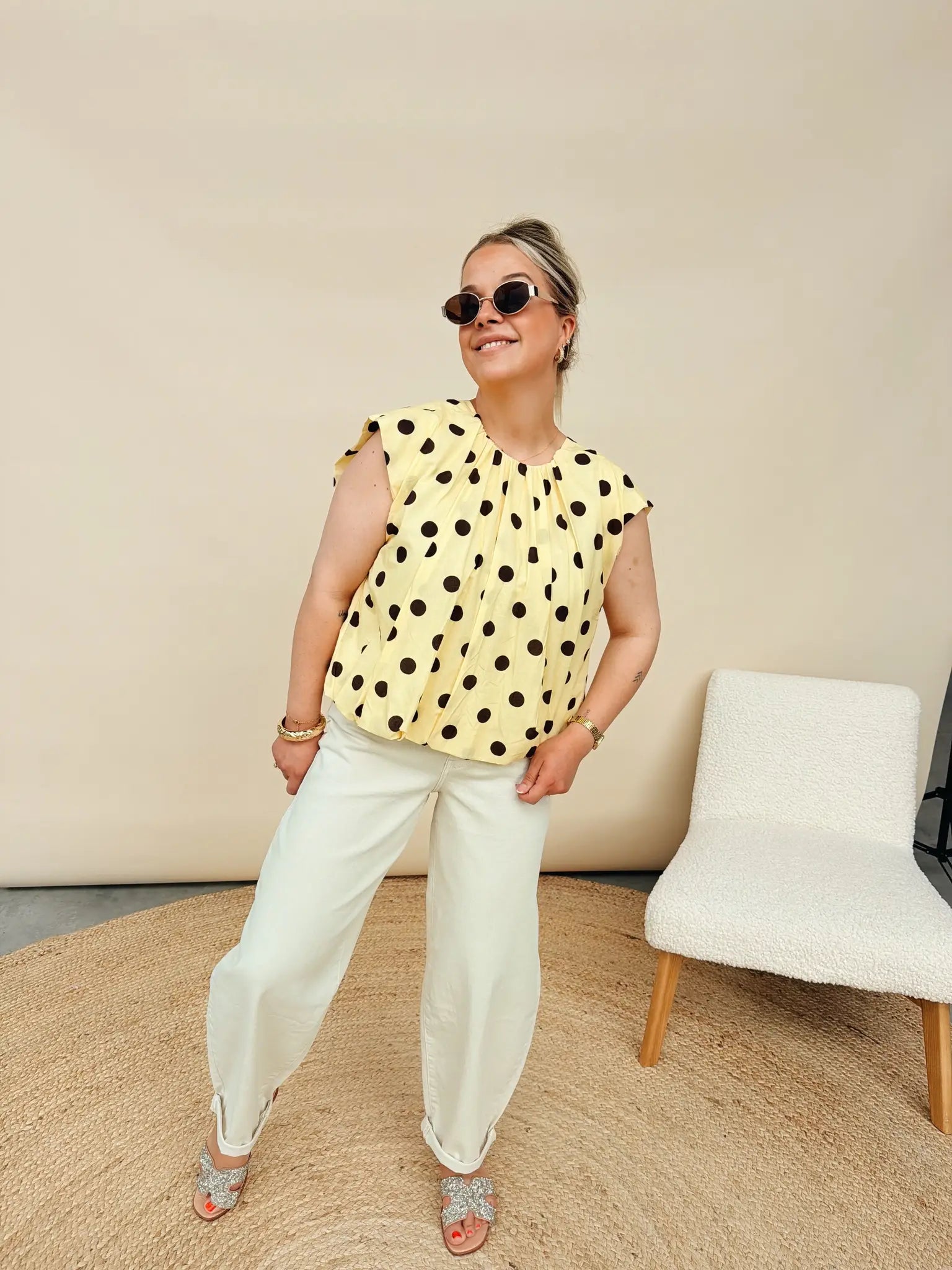 Sille Dot Top Geel