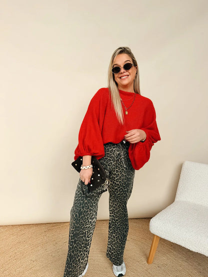 Laura Wide Leg Jeans Leopard