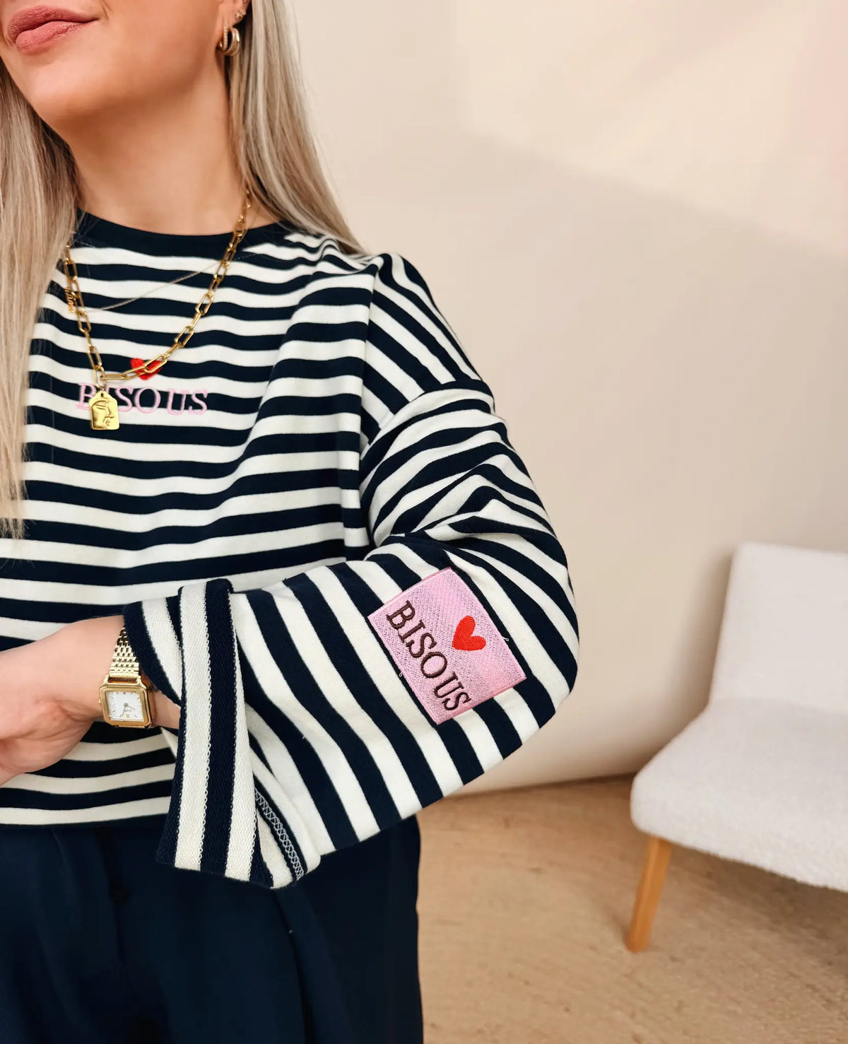 Striped Longsleeve Bisous Navy