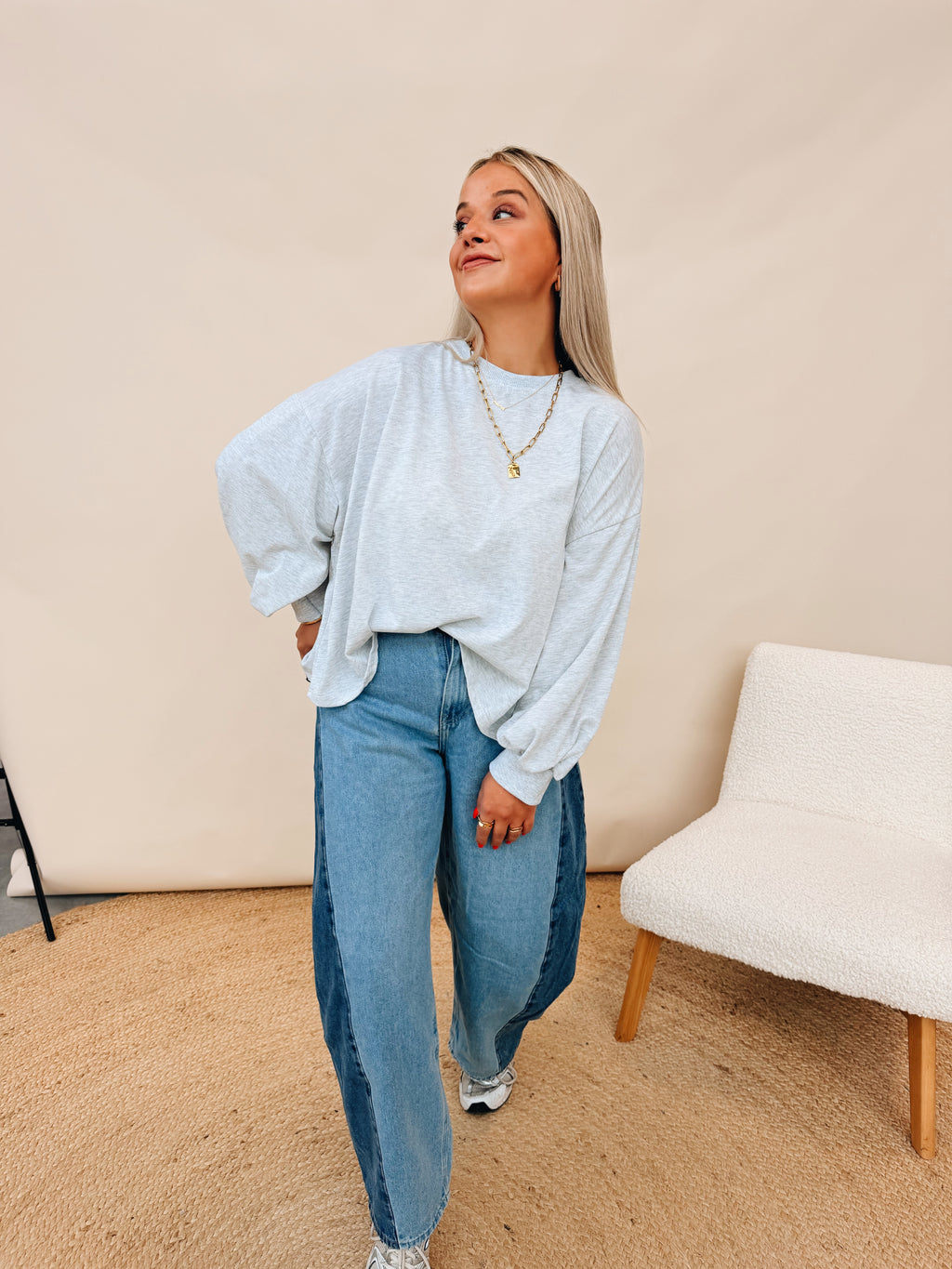 Claudine Top Lichtgrijs