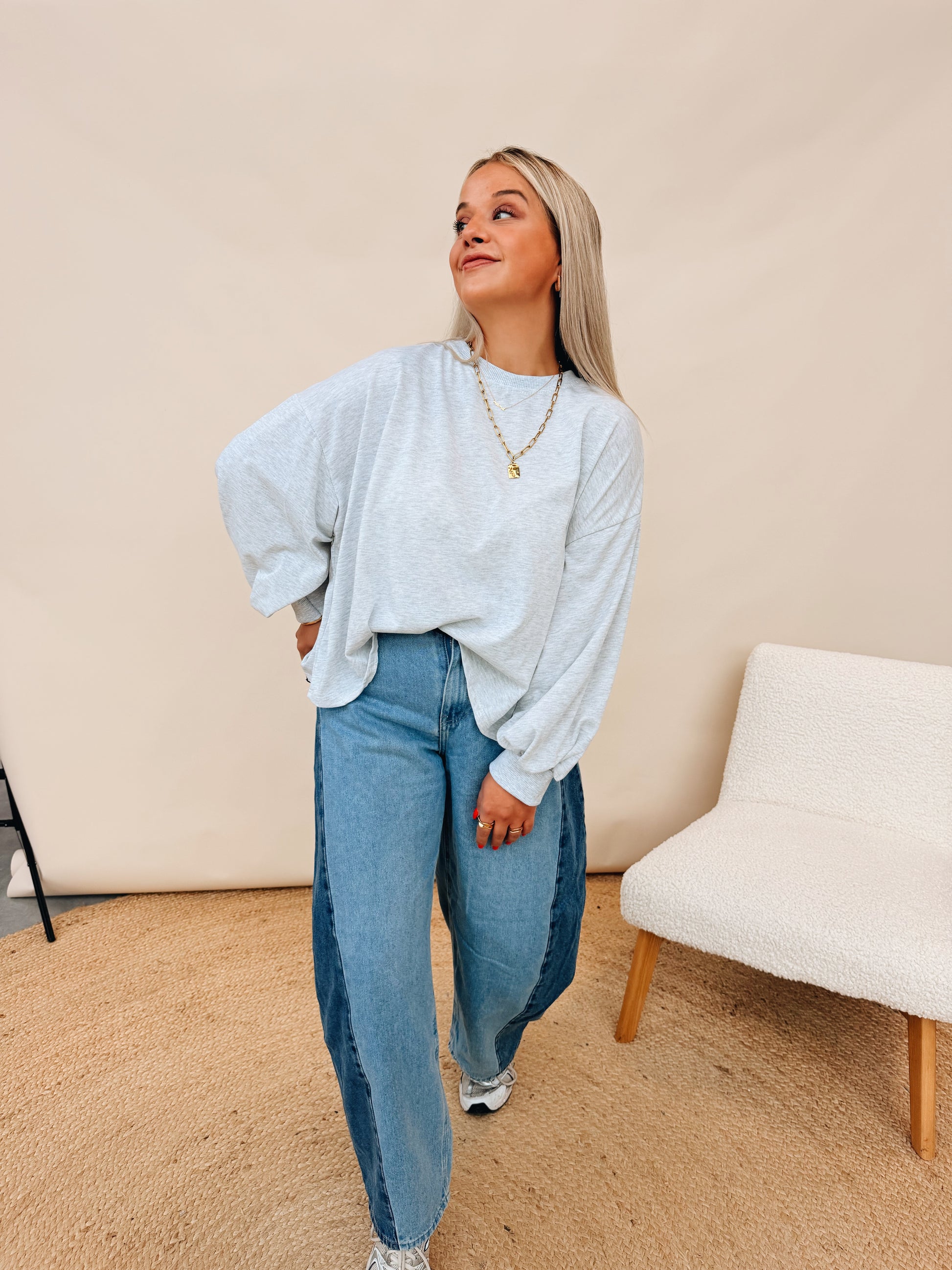 Claudine Top Lichtgrijs