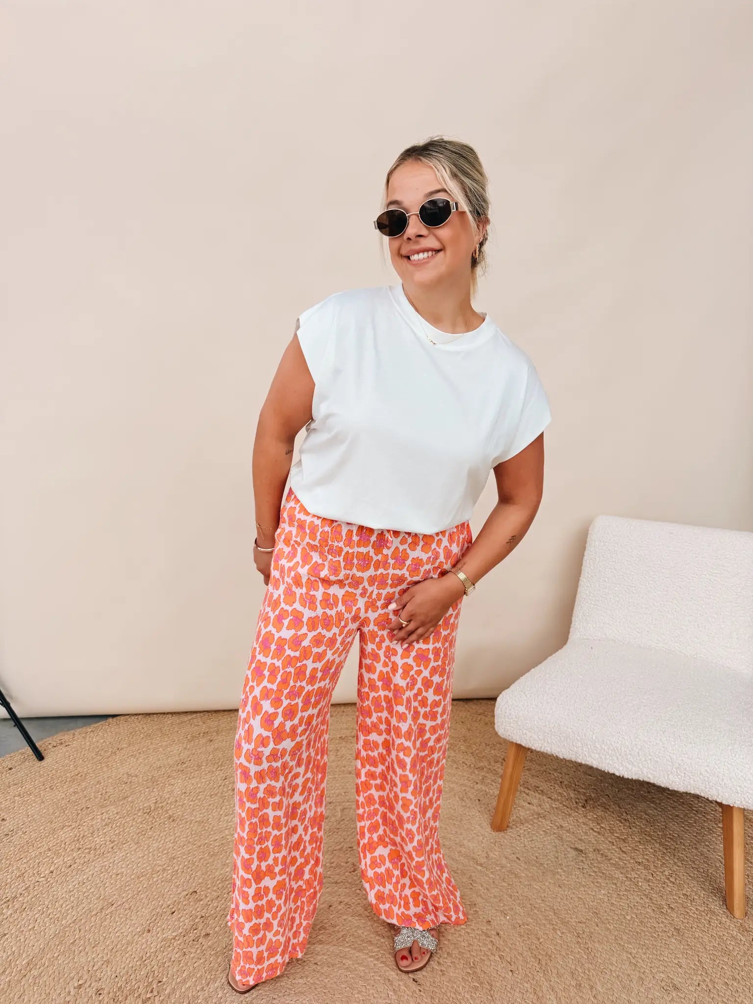 Odile Leopard Pantalon Oranje