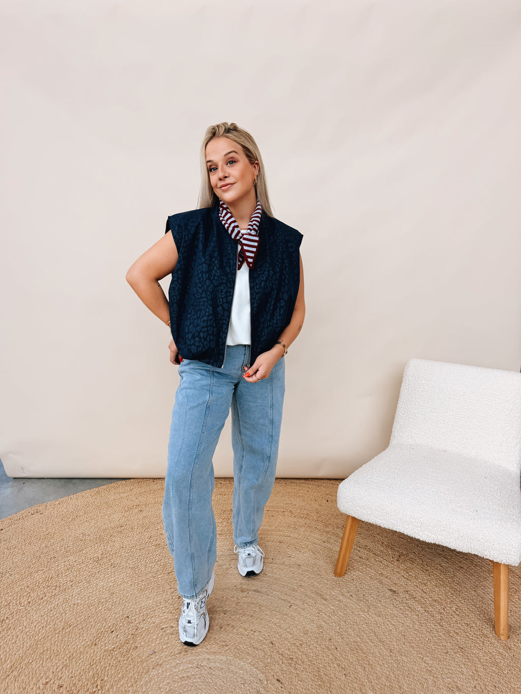 Gaëlle Leopard Jacket Navy