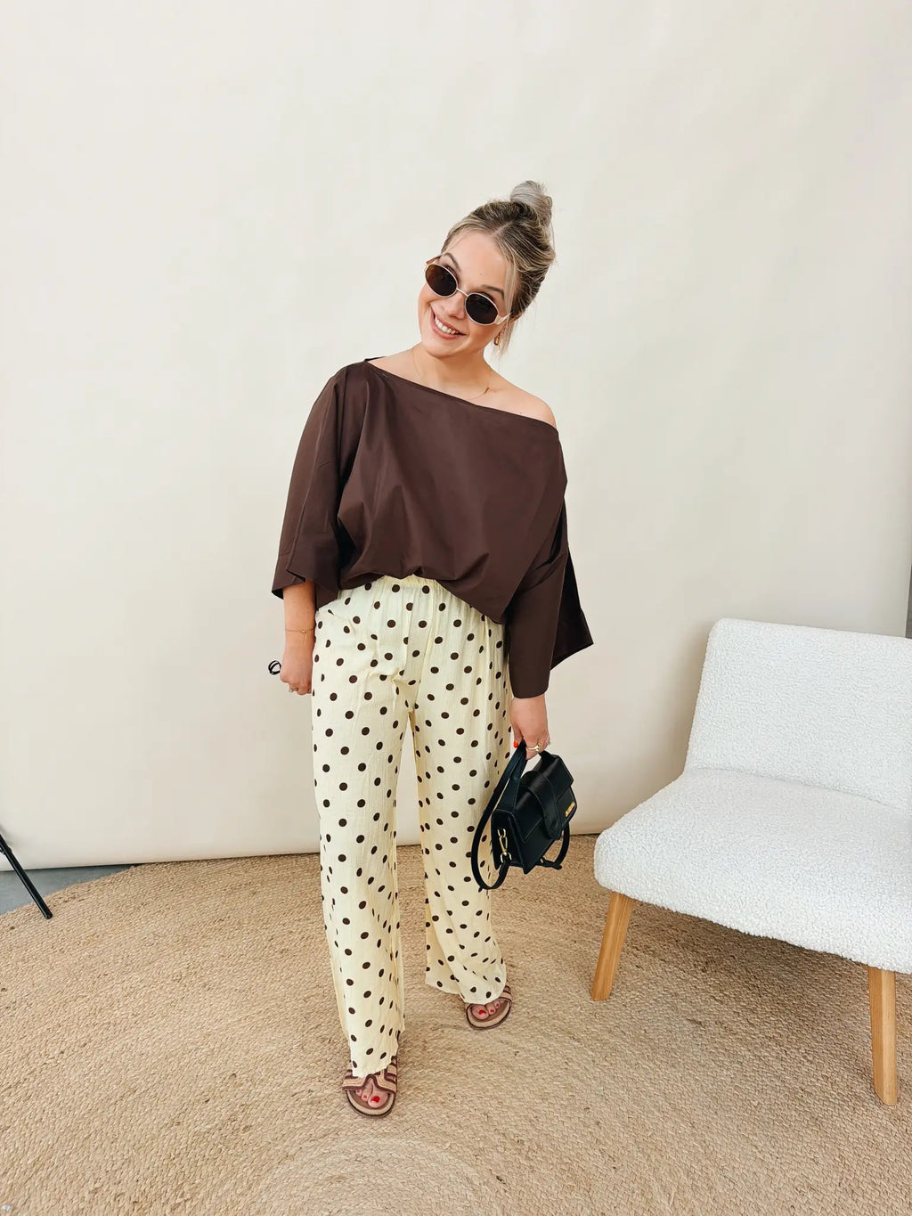 Emmeline Dot Pantalon Geel/Choco