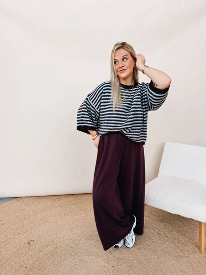 Alexandrine Knit Blauw/Bordeaux
