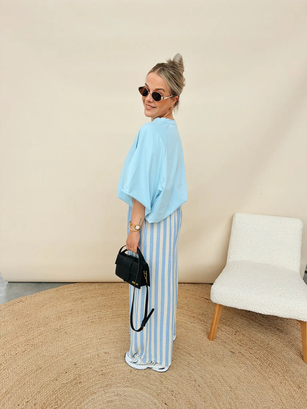 Bea Oversized Shirt Babyblauw