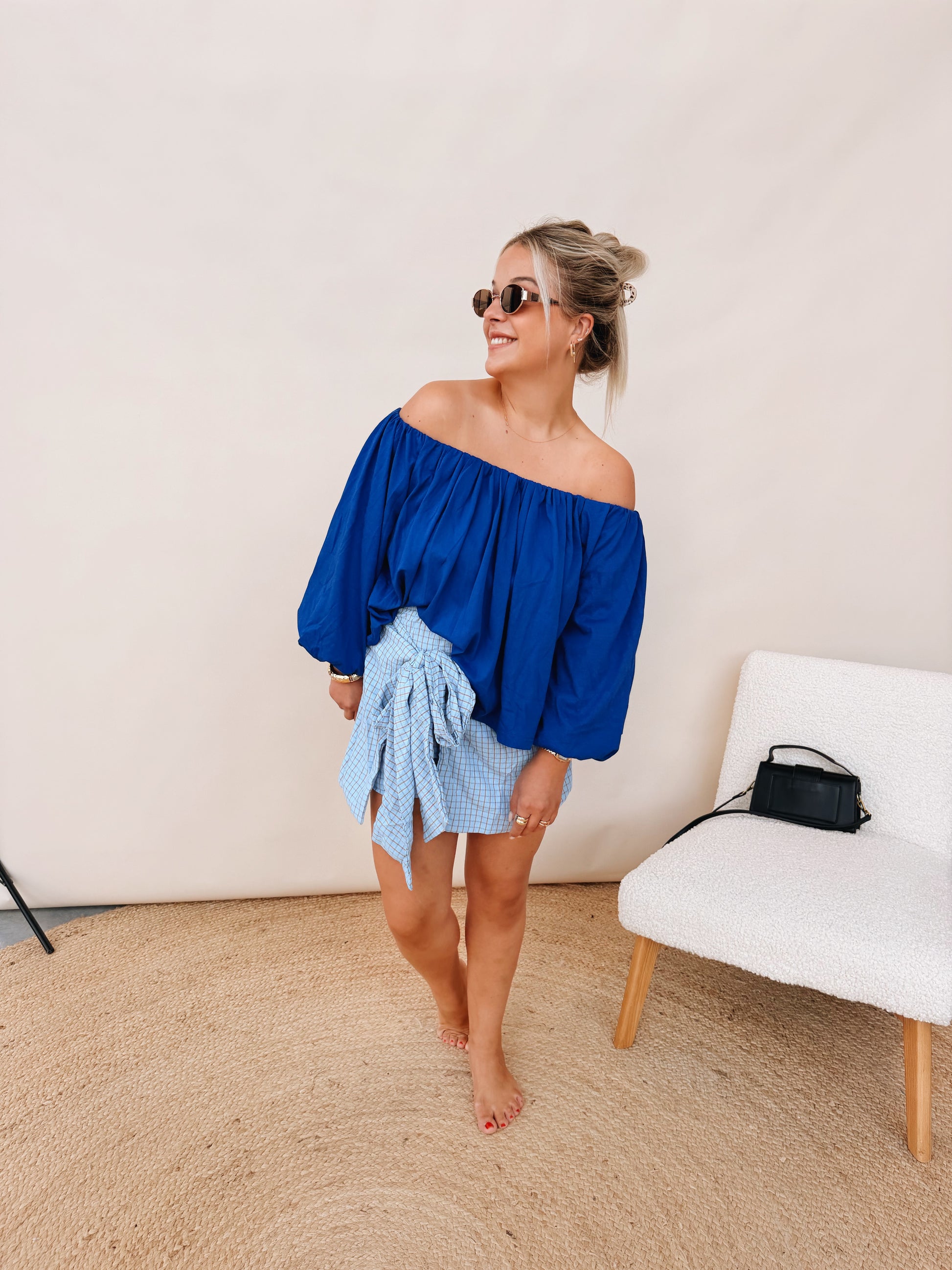 Linne Skort Blauw