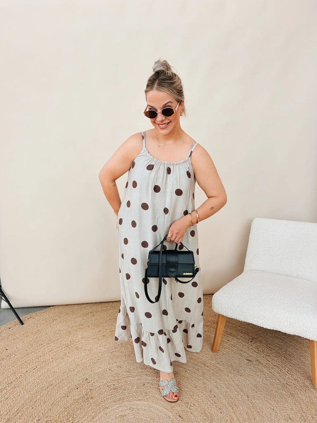 Renée Dot Jurk Beige