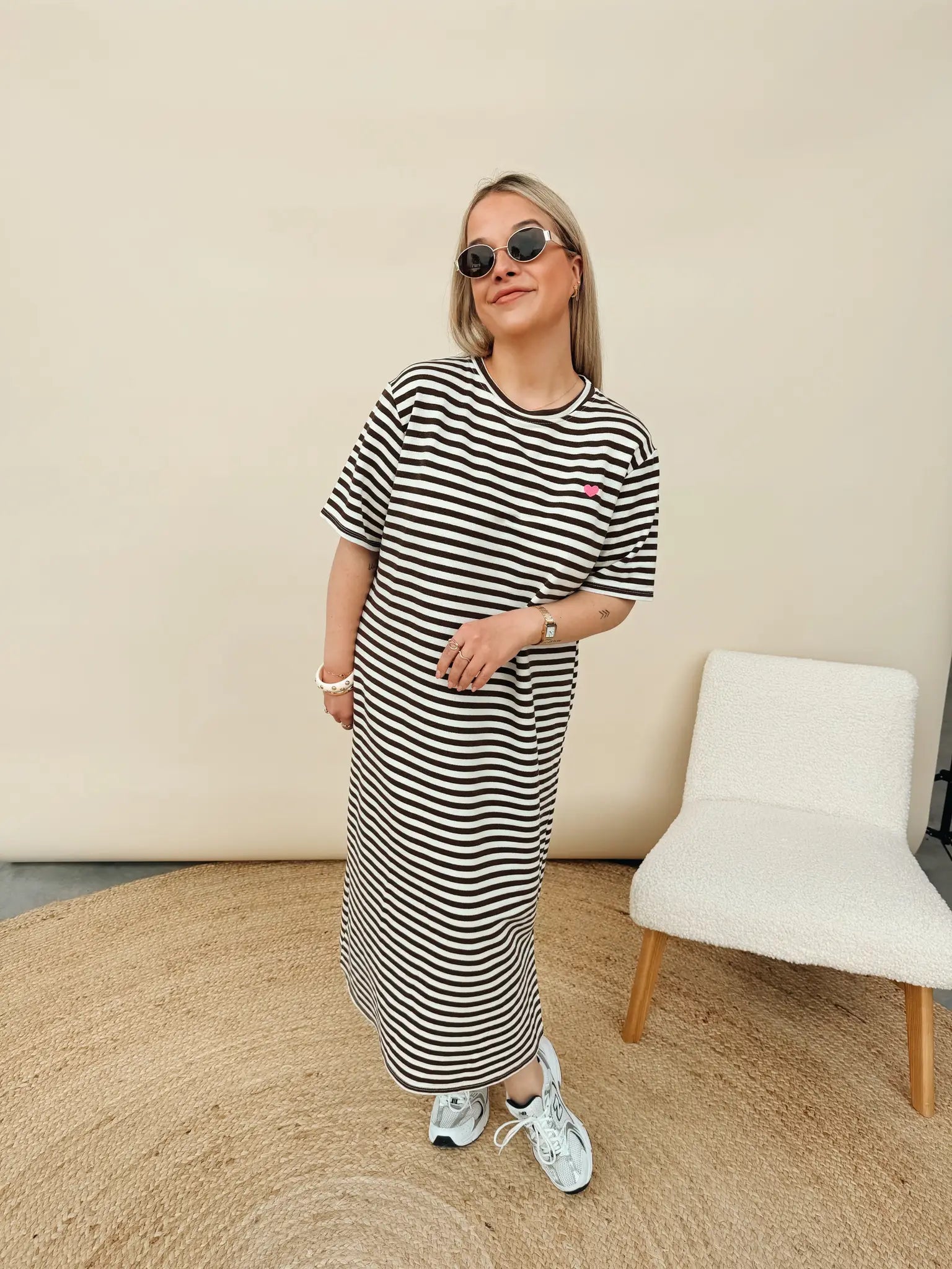 Juliette Striped Jurk Choco
