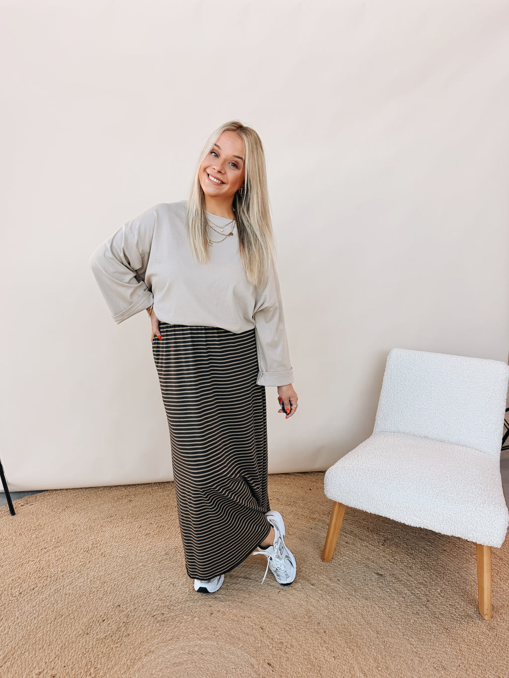 Preza Striped Rok Choco