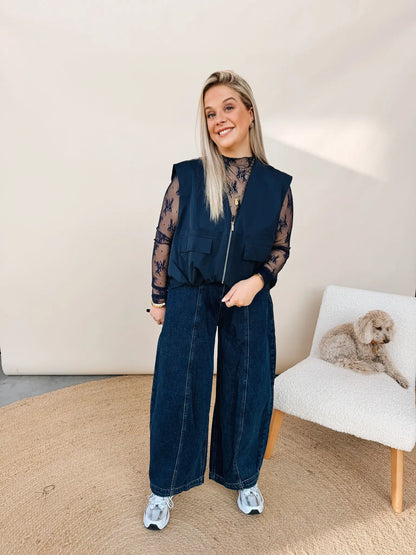 Salomé Lace Top Navy