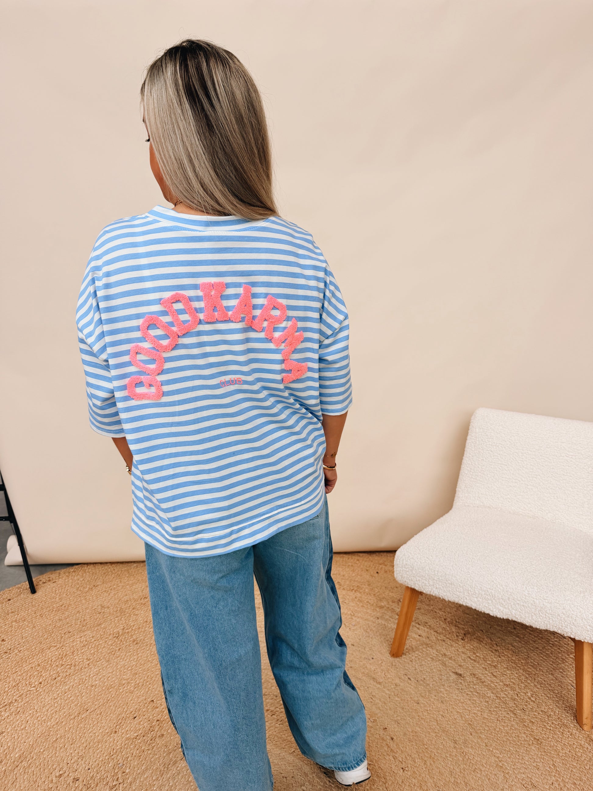 Goodkarma Striped Shirt Babyblauw