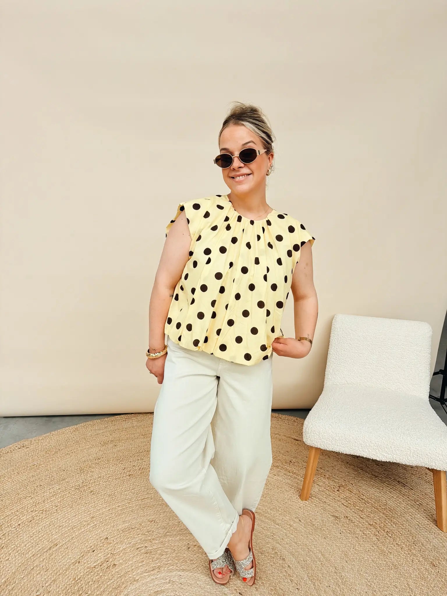 Sille Dot Top Geel