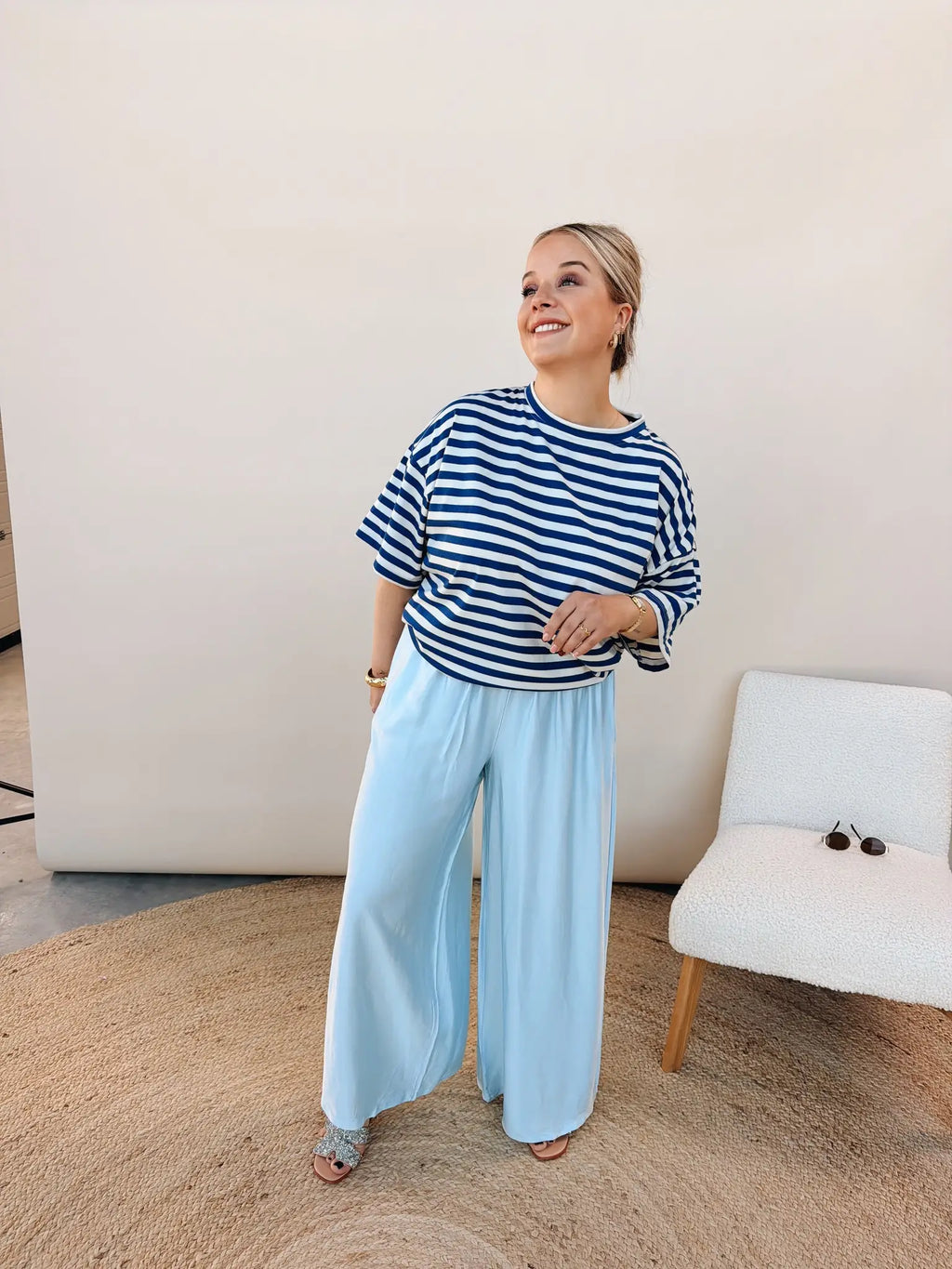 Holly Striped Shirt Kobaltblauw