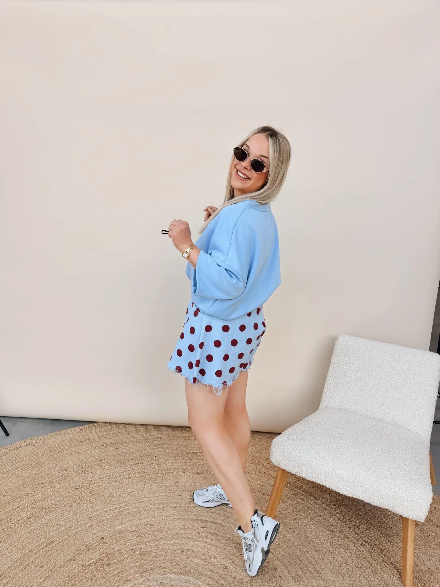 Poppie Dot Short Blauw