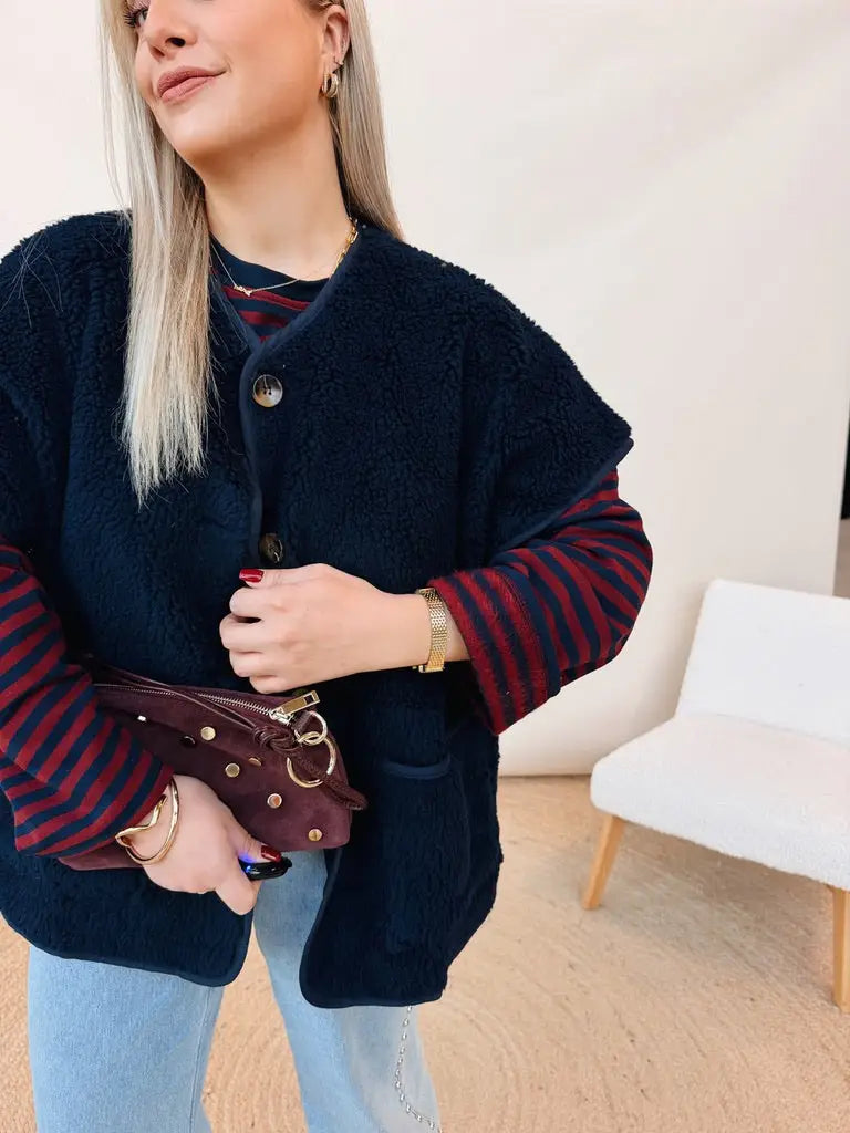 Demi Teddy Gilet Navy